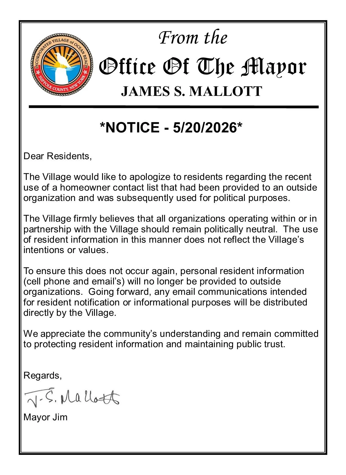 NOTICE - MAYOR MESSAGE 5-20-2026.jpg