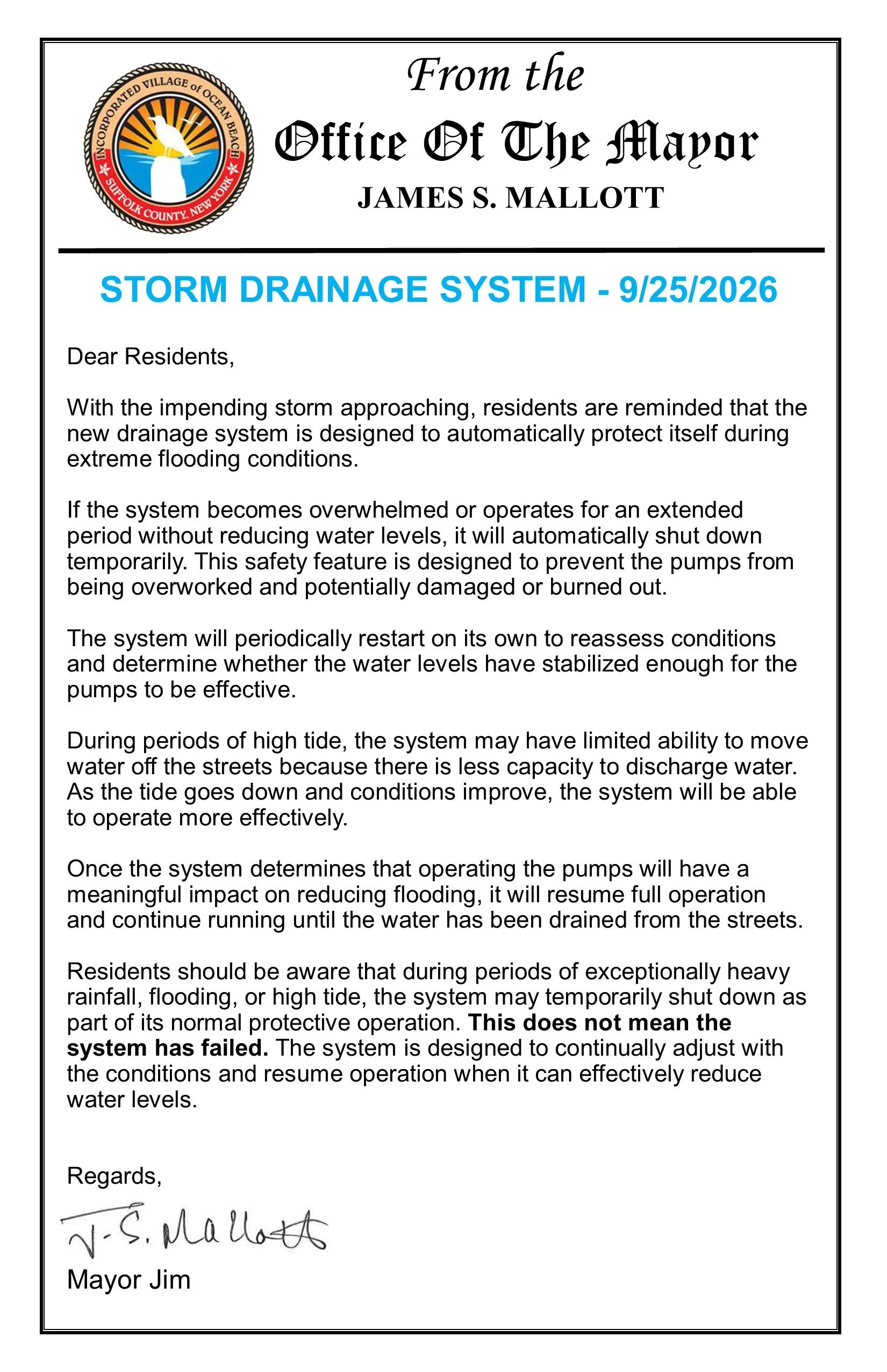 NOTICE - MAYOR MESSAGE  9-25-2026.jpg