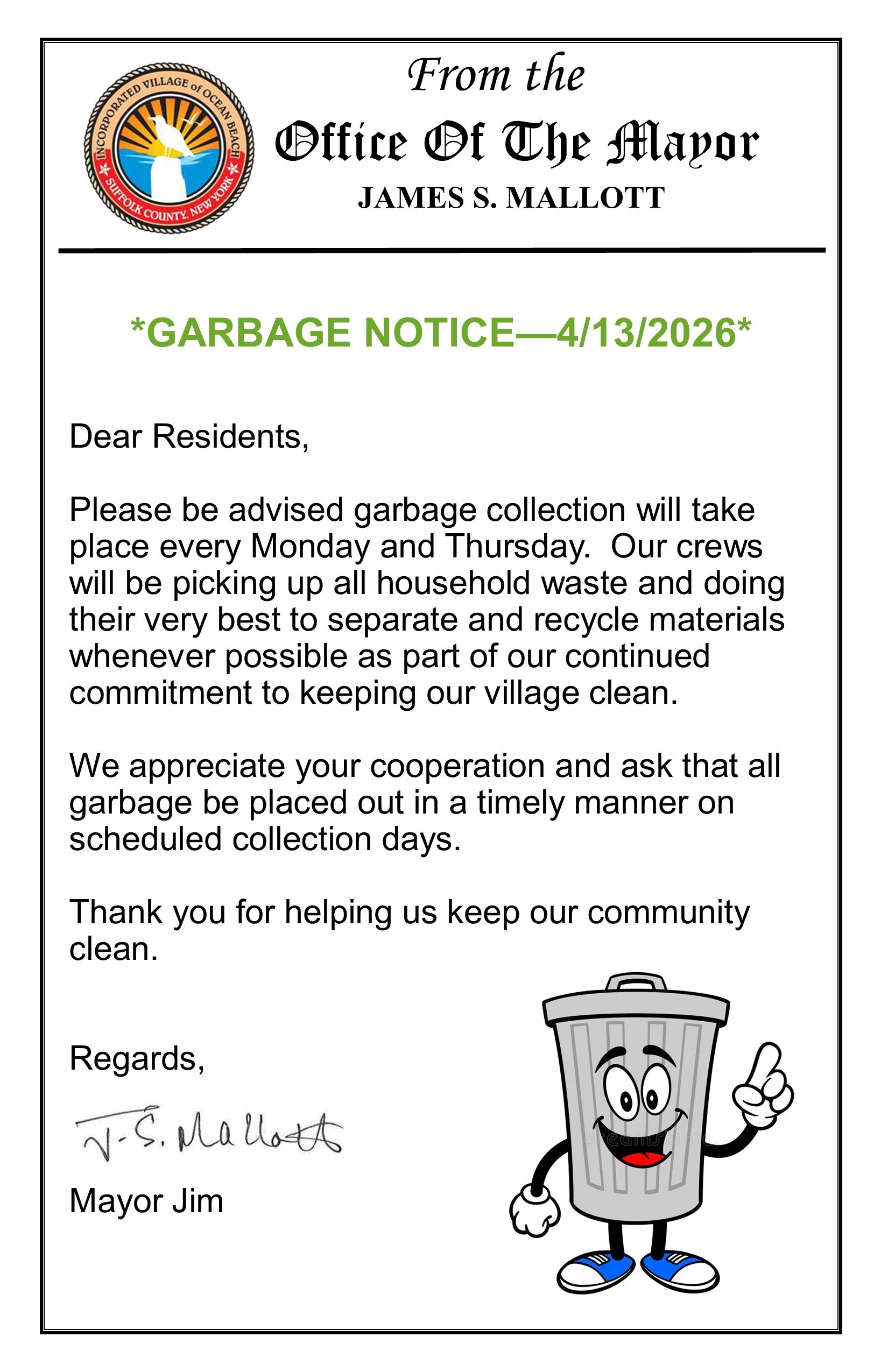 NOTICE - MAYOR MESSAGE  4-13-2026.jpg
