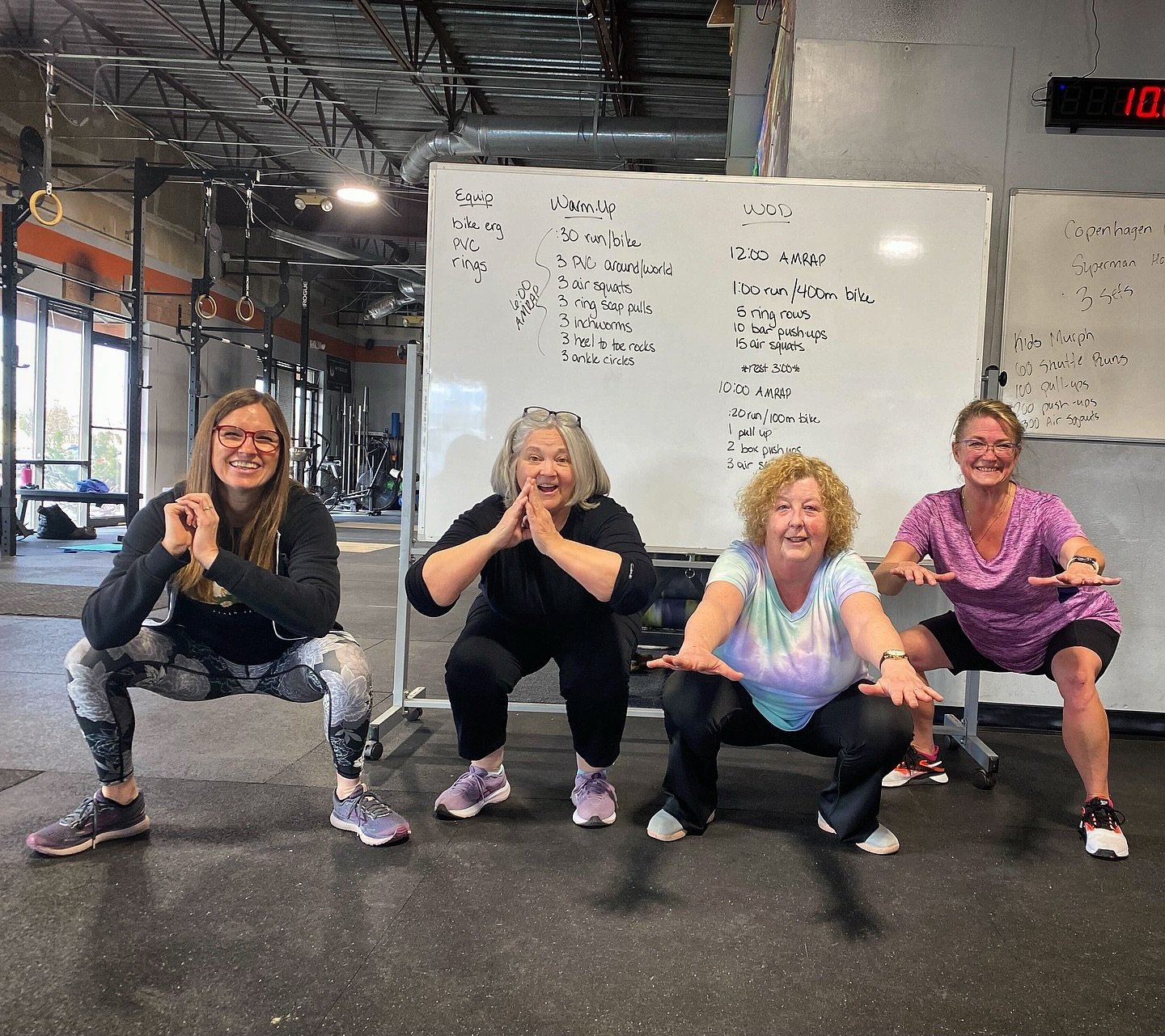Our &ldquo;Legends&rdquo; getting squatty. 
55+ CrossFit: Monday, Wednesday, Friday 10:45am-11:45am. 

Join us working towards stronger functional movement! 💪🏼 Beginner friendly.