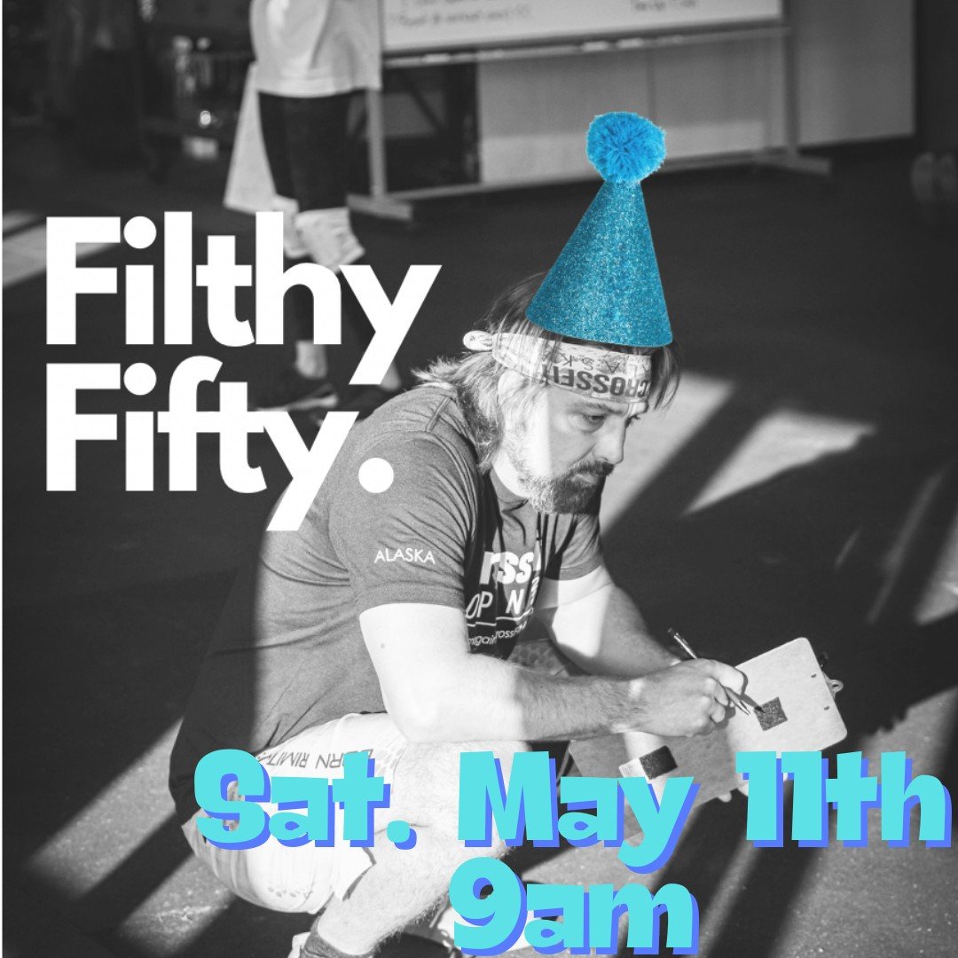 It's time to celebrate the Man, the Myth, the Legend in honor of his 50th Birthday!! Join us next Saturday, May 11th at 9am for a B-Day WOD - will this be the day he FINALLY gets his double unders!!??
#birthdaywod #happybirthday #filthy50 #crossfit #