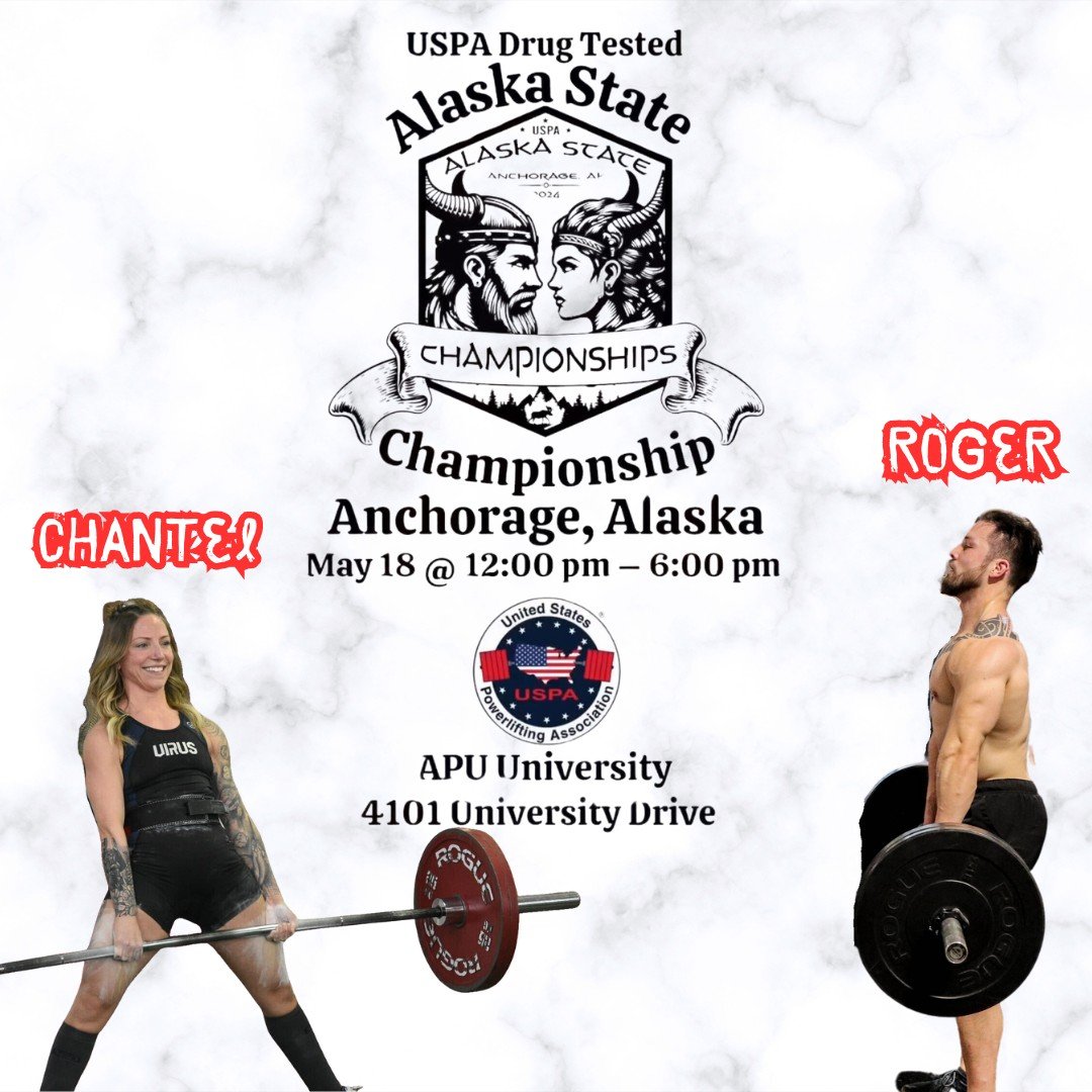 These two TCFAK athletes are competing this Saturday, May 18th at the AK State Powerlifting Competition!  Rumor has it, both Coach Chantel and Roger will be making a run for some Alaska State Records!  Let's rally this amazing community and support t
