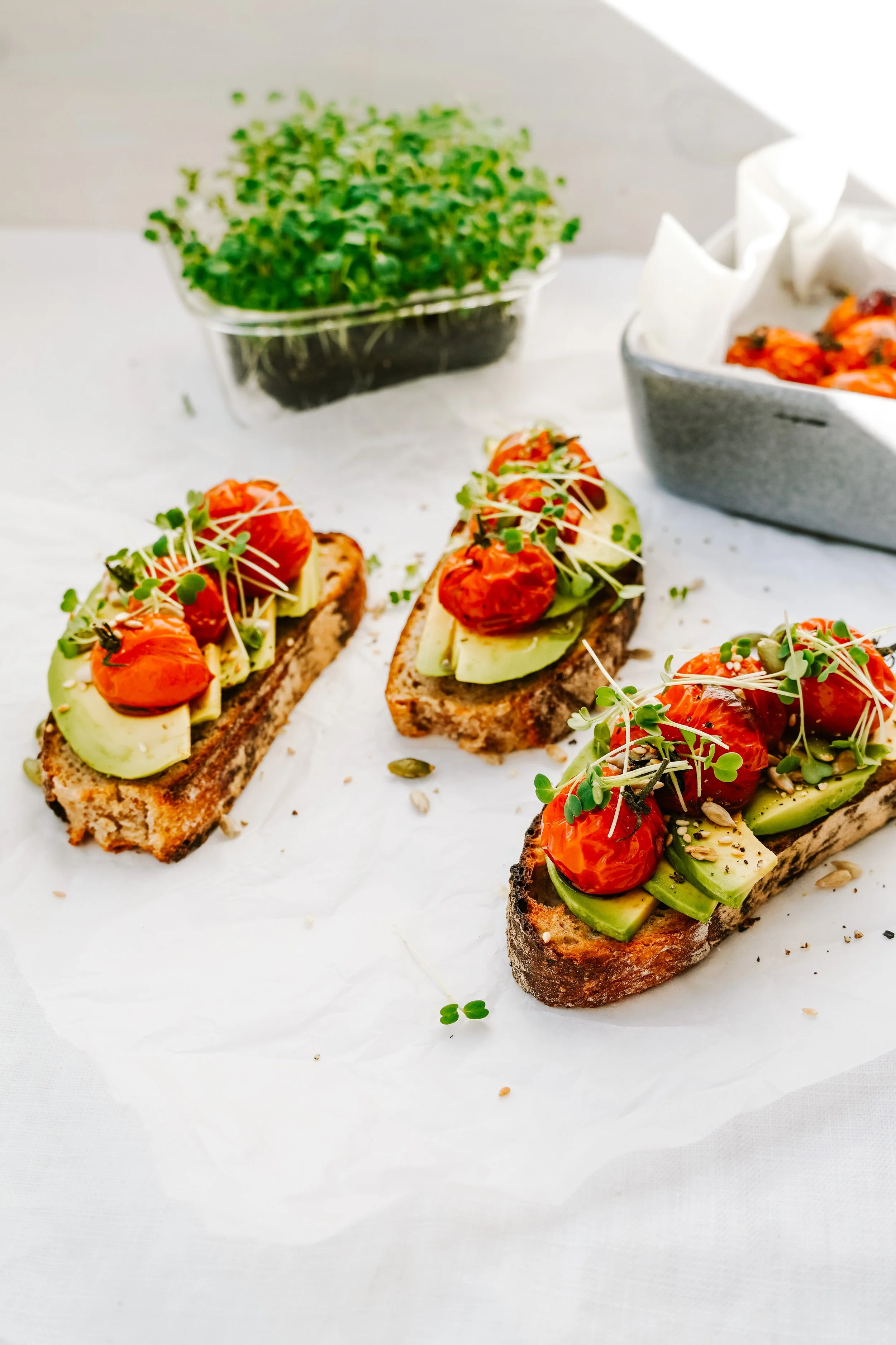 Loaded toast with Balsamic Tomatoes and Avocado