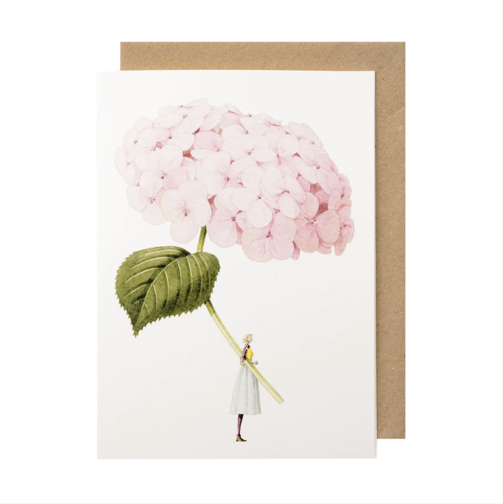 Pale Pink Hydrangea Illustration Card