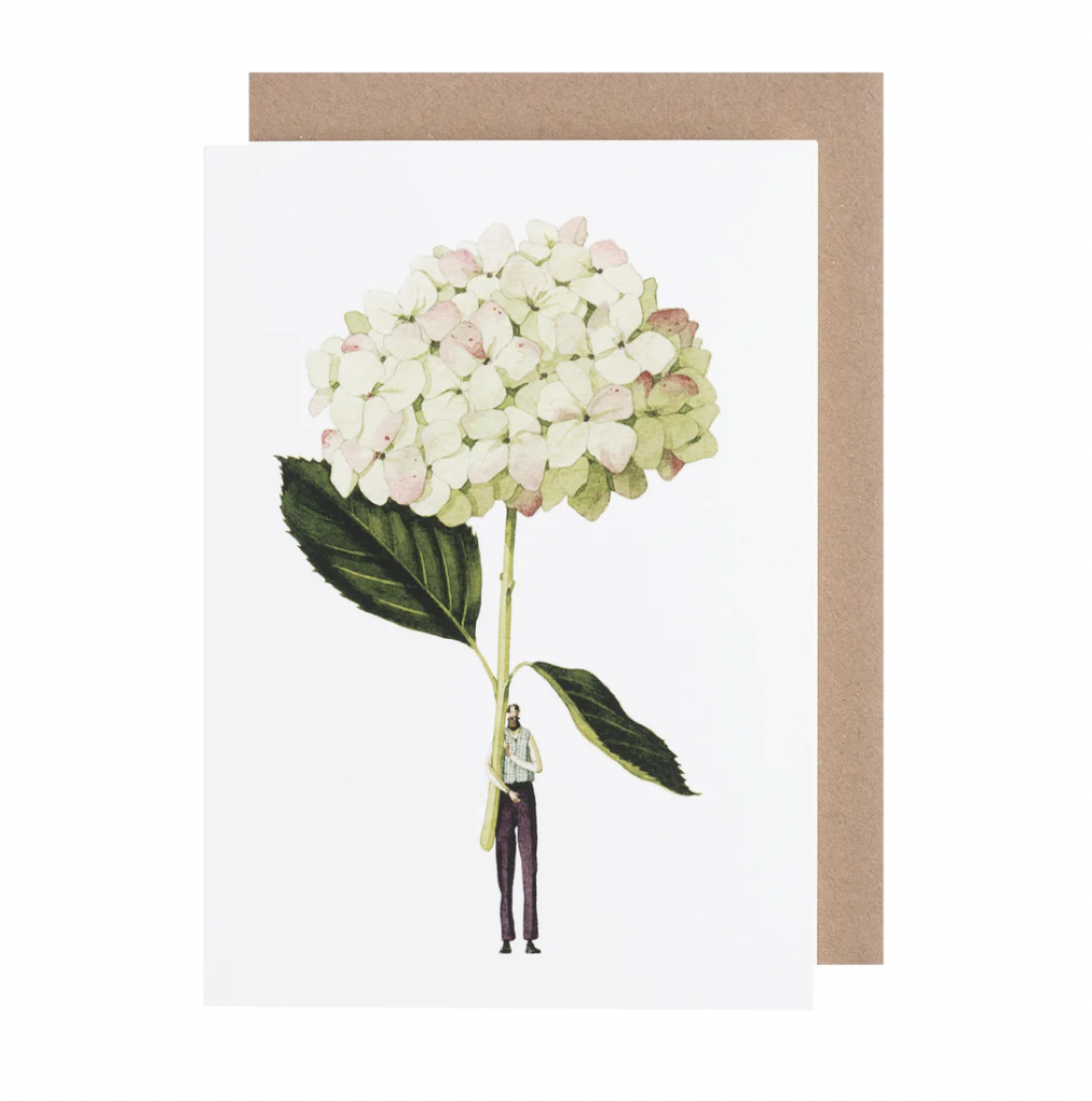 Green Hydrangea Illustration Card
