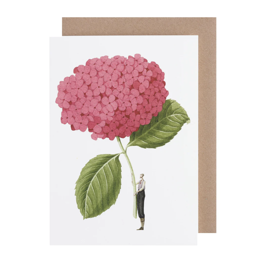 Deep Pink Hydrangea Illustration Card