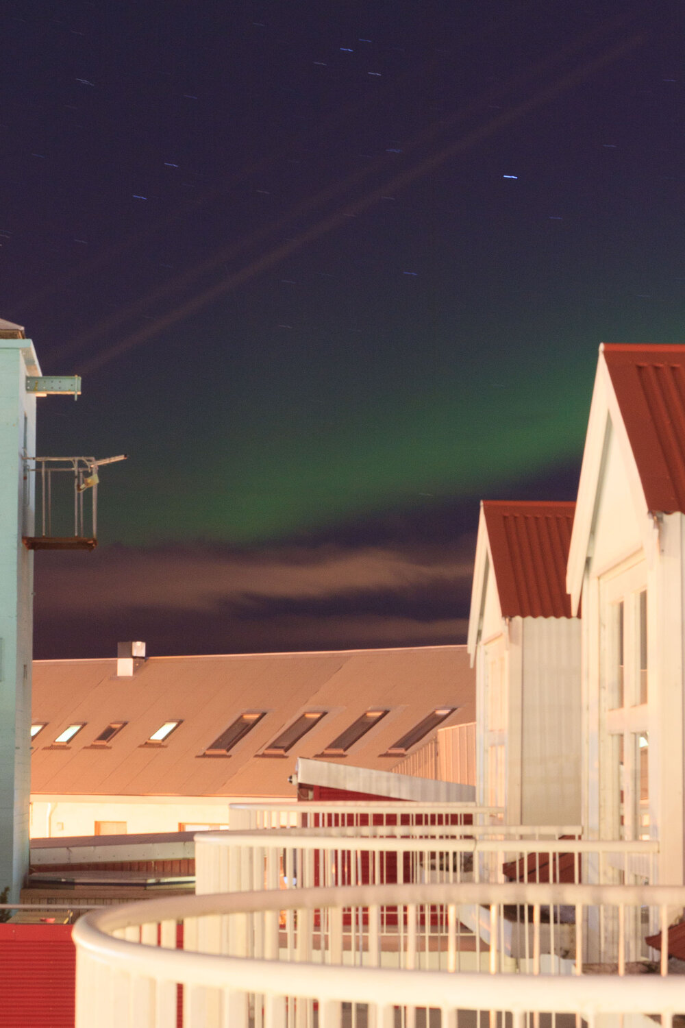 Aurora borealis over Reykjavik, Iceland