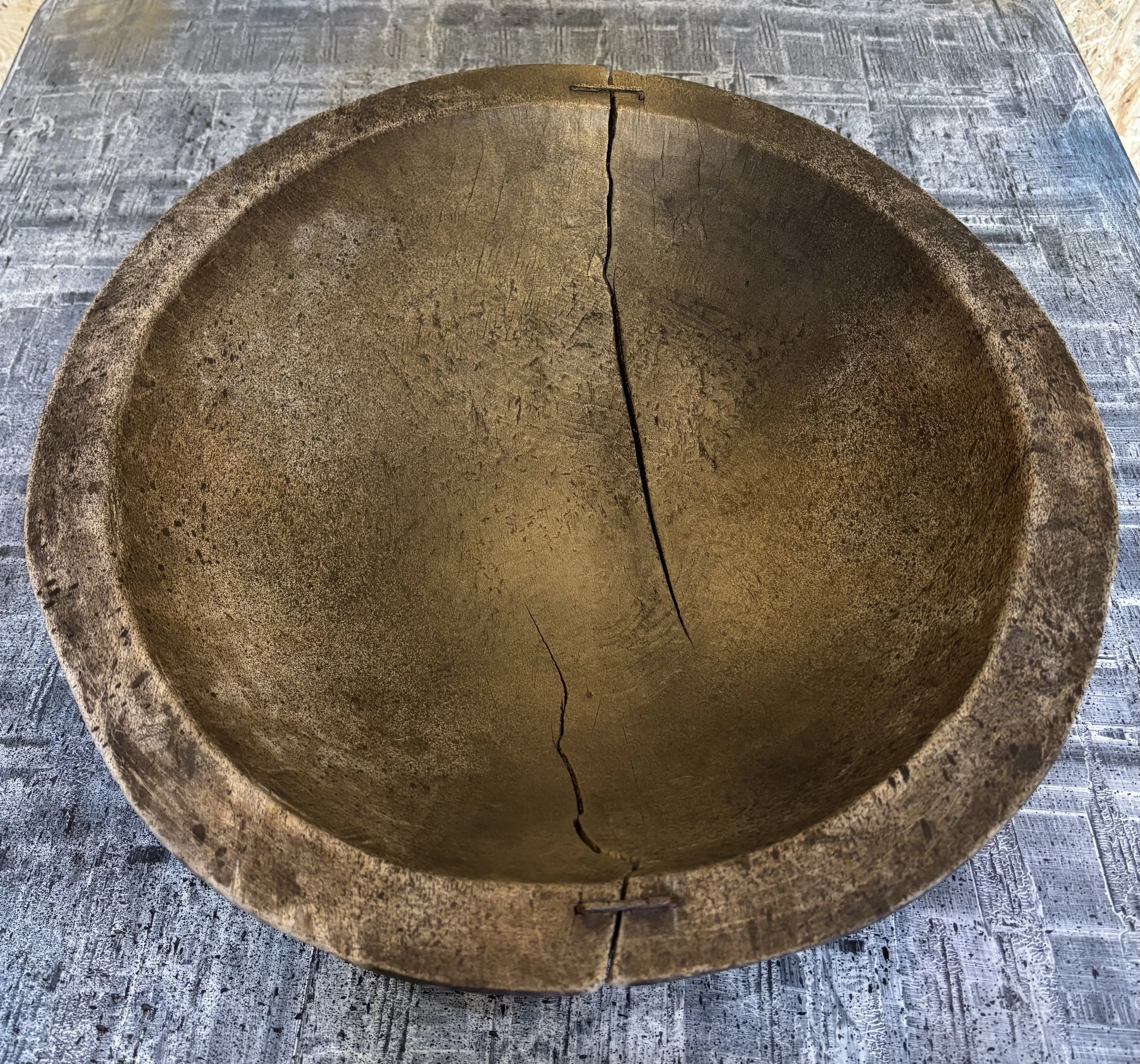 No. 83 Nod to Hewett. Recycled bowl with black lacquer and gold spray paint. Perfect for your entry way to hold your keys.