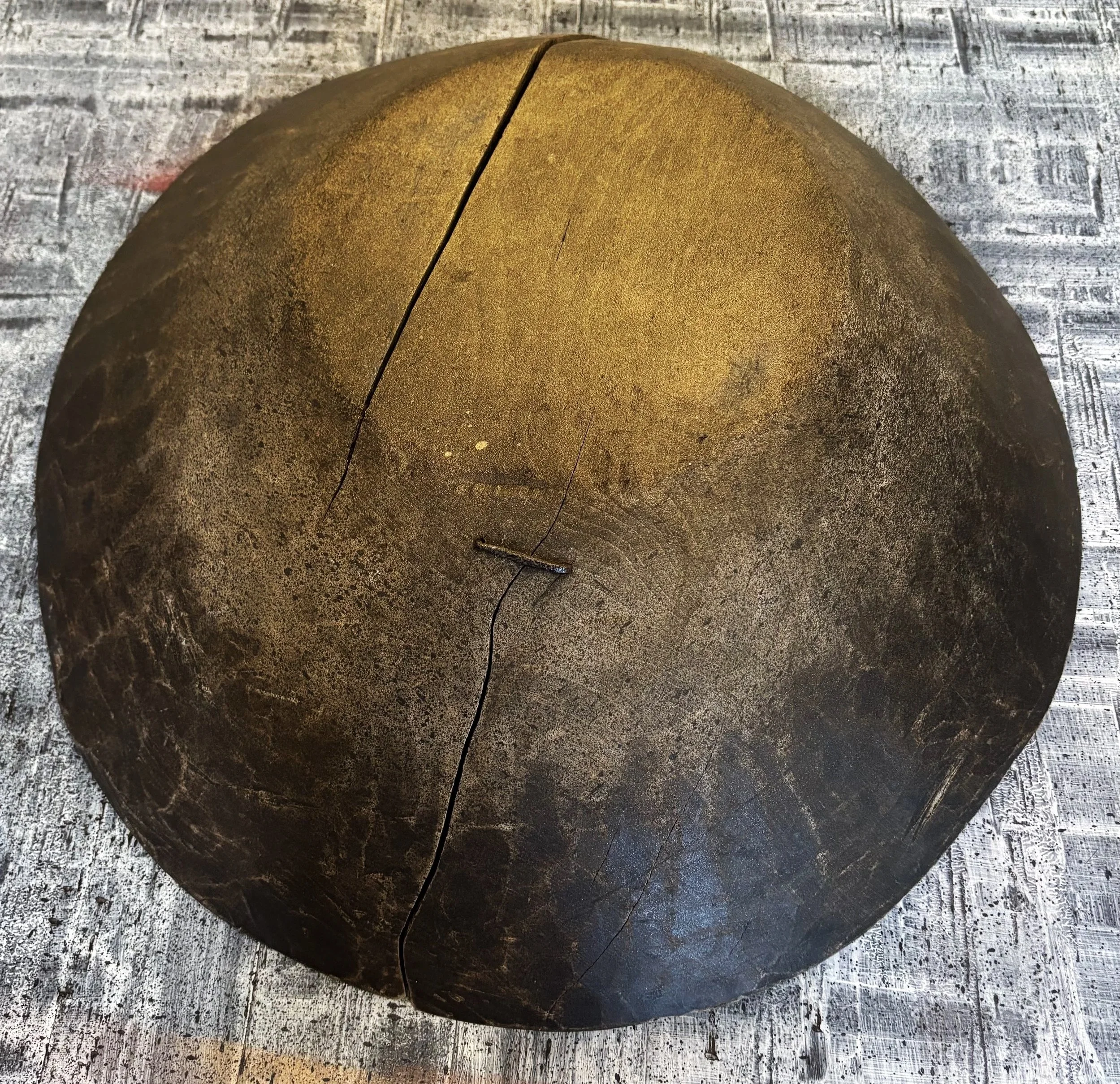 No. 83 Nod to Hewett. Recycled bowl with black lacquer and gold spray paint. Perfect for your entry way to hold your keys.