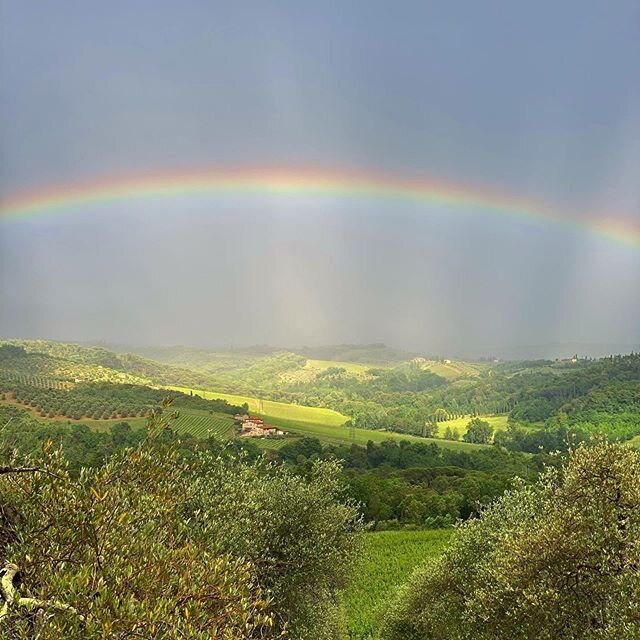 Riding through rainbows. 
Andr&agrave; tutto bene. .
.
#andr&agrave;tuttobene #rideexploreexperience #yourrideyourway #customcyclingtours #conciergecycling #cyclingintuscany #cyclinglifestyle #cyclistlife #cyclistsofinstagram #ridewithus #staywithus 