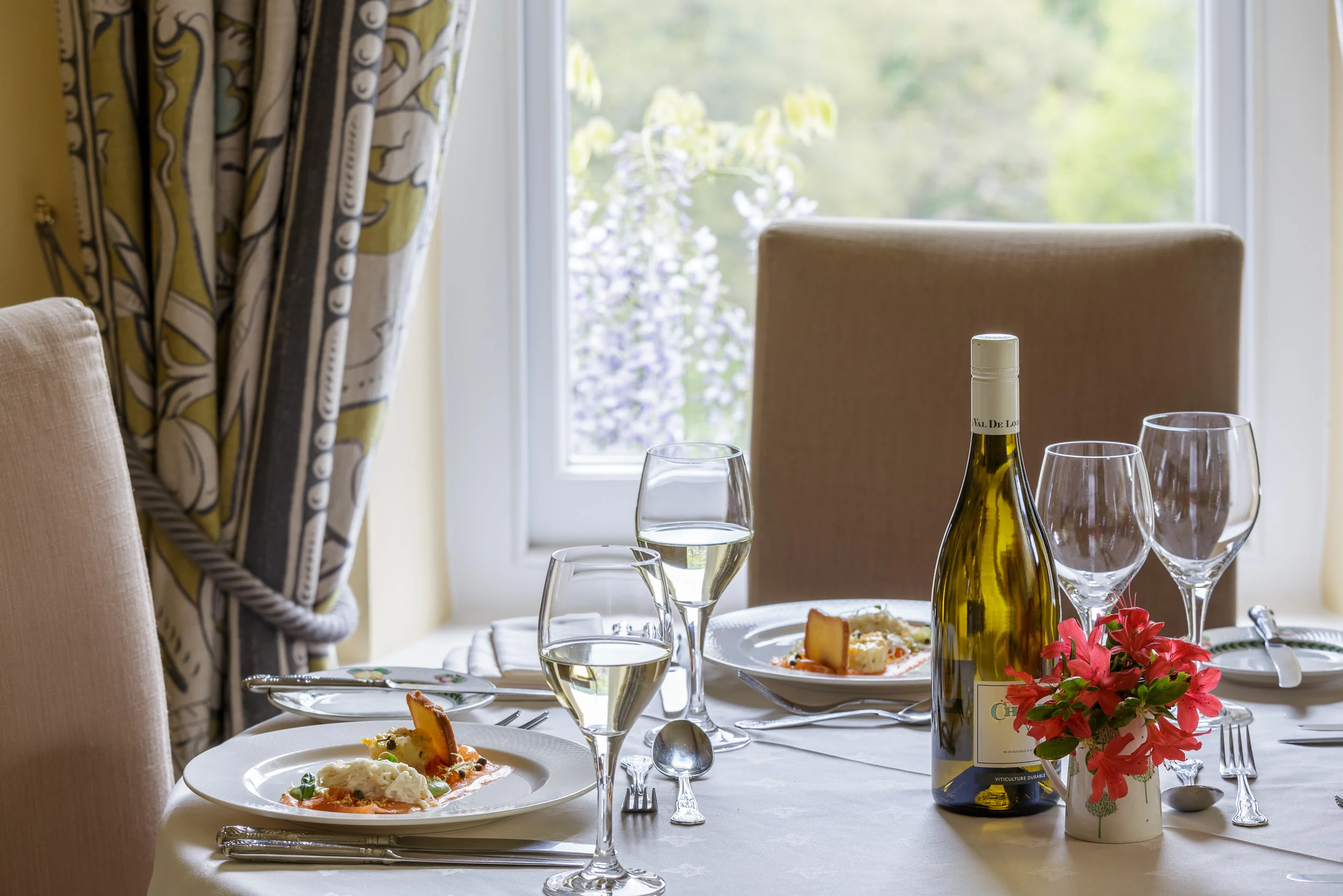Restaurant Photography at Gliffaes Hotel, Wales