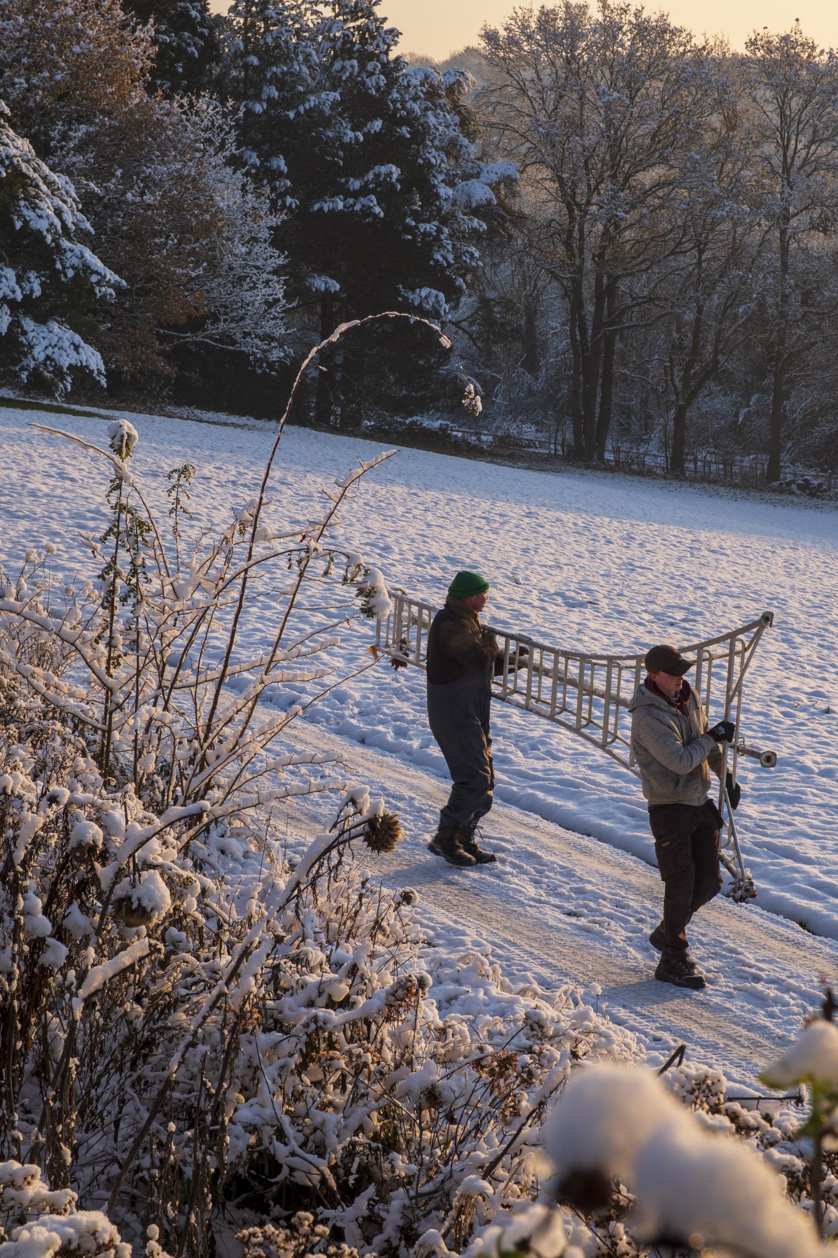 Gravetye Manor in the snow