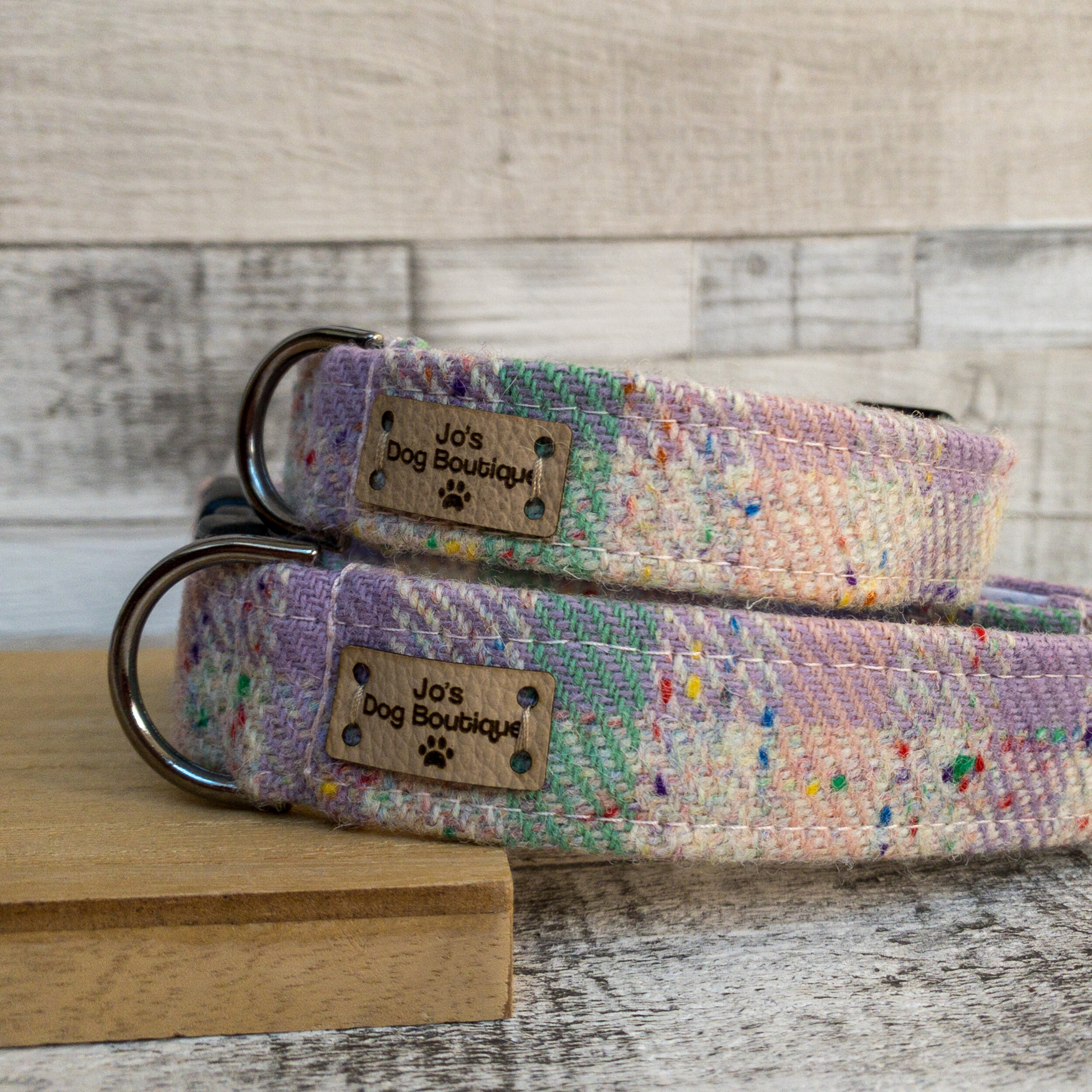 Pastel Rainbow Tweed Female Dog Collar