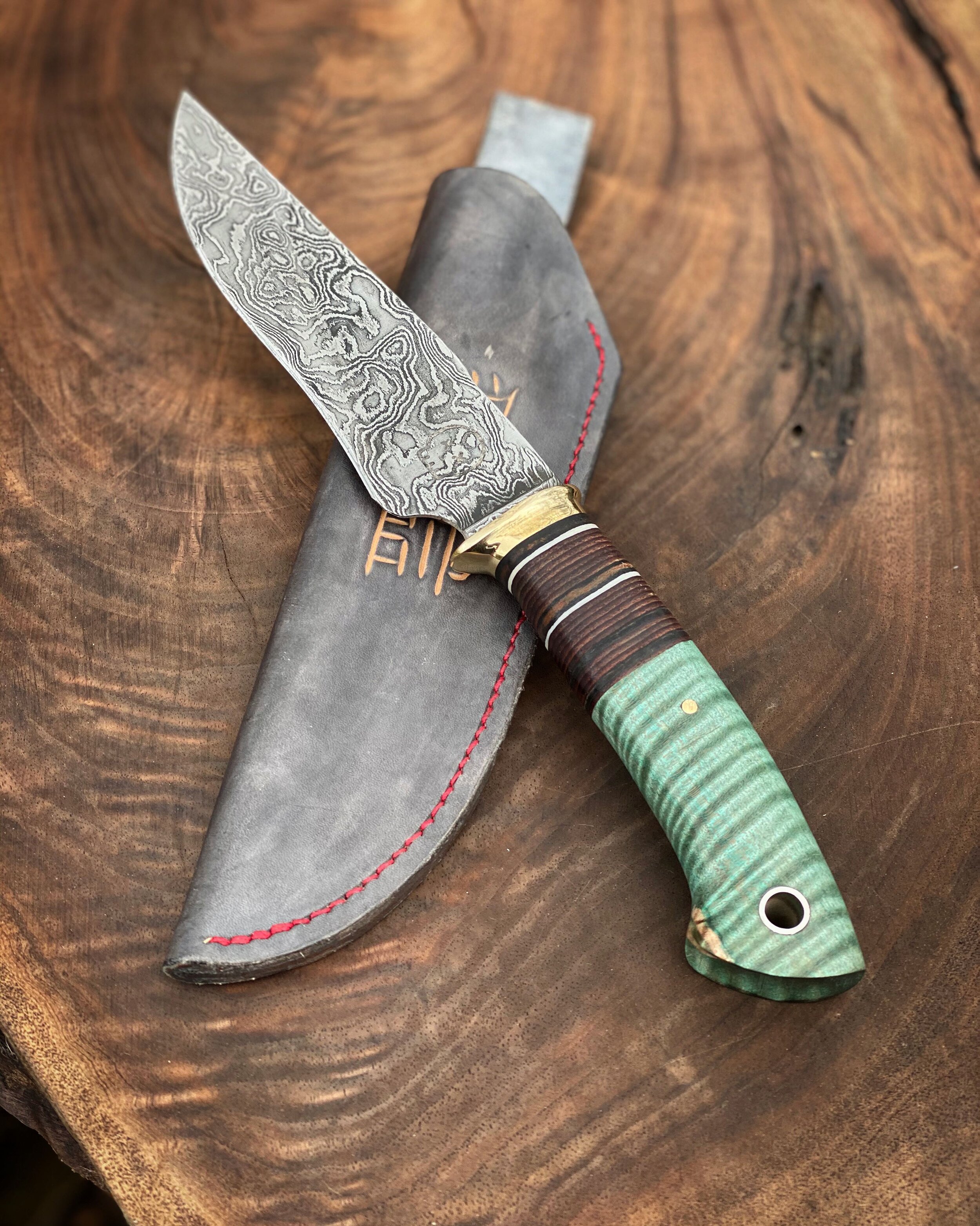 Damascus Japanese Hunter - SOLD