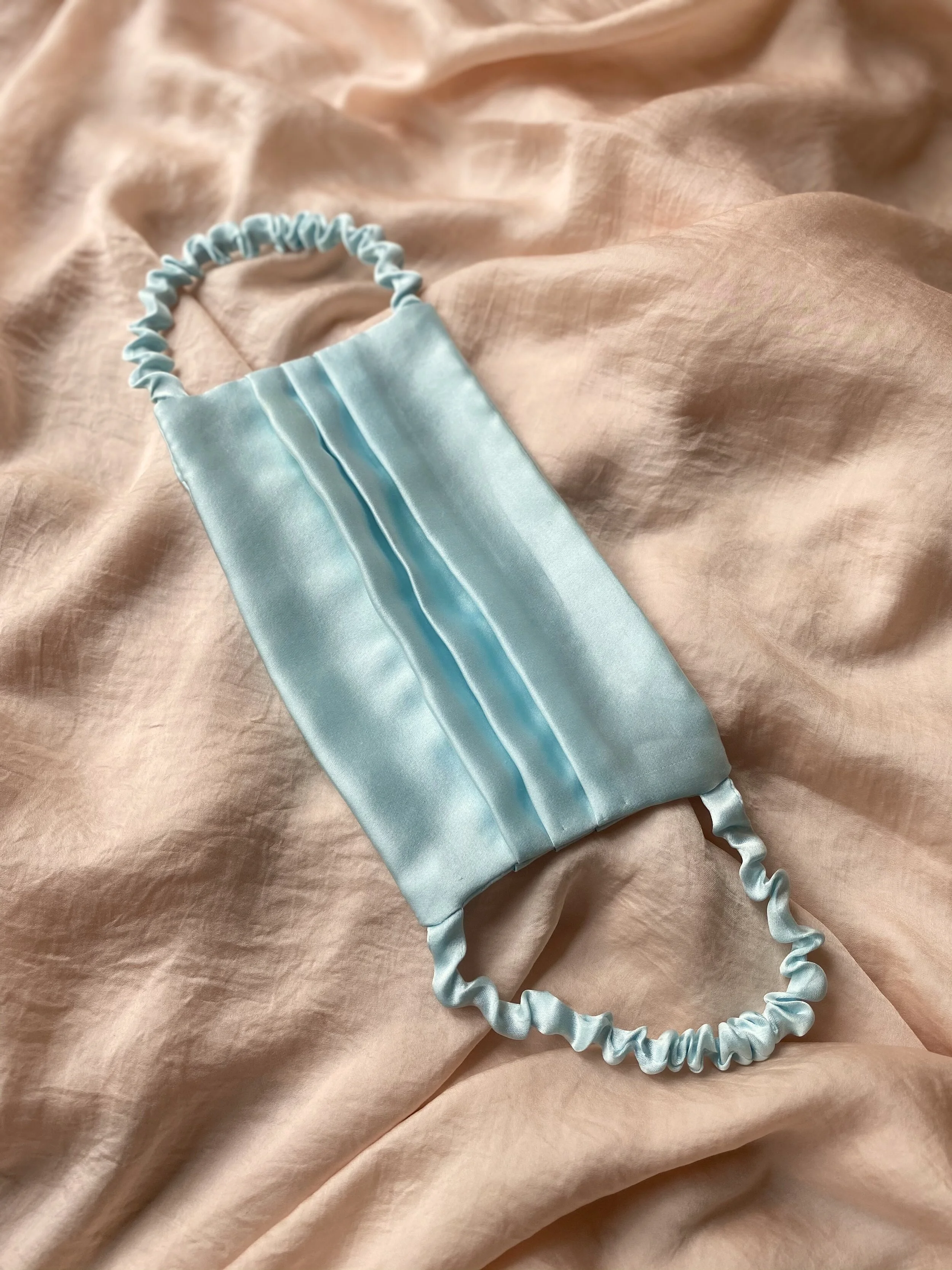 Pale Blue Silk Mask