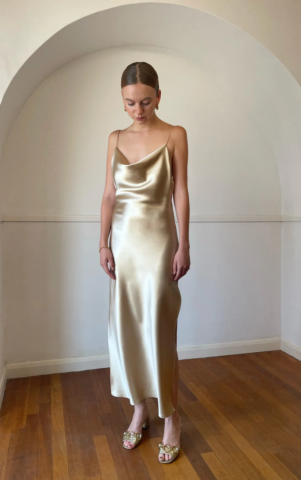 white christmas dresses Marjorie Slip Dress - Sustainable Bias Silk Slip Dress main image 1