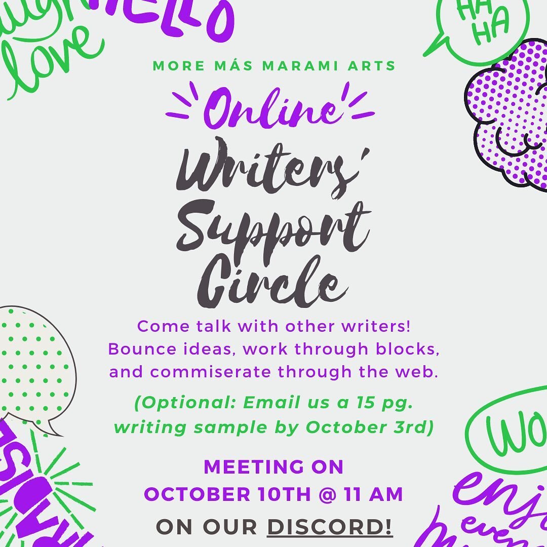 ✏️ Calling all writers of all experience levels! Join us for our monthly 📝Writers&rsquo; Support Circle to bounce ideas, work through writers block, and discuss the joys and pains of writing. 📧 Send us a sample piece (15 pages) by Oct. 3rd and we&r