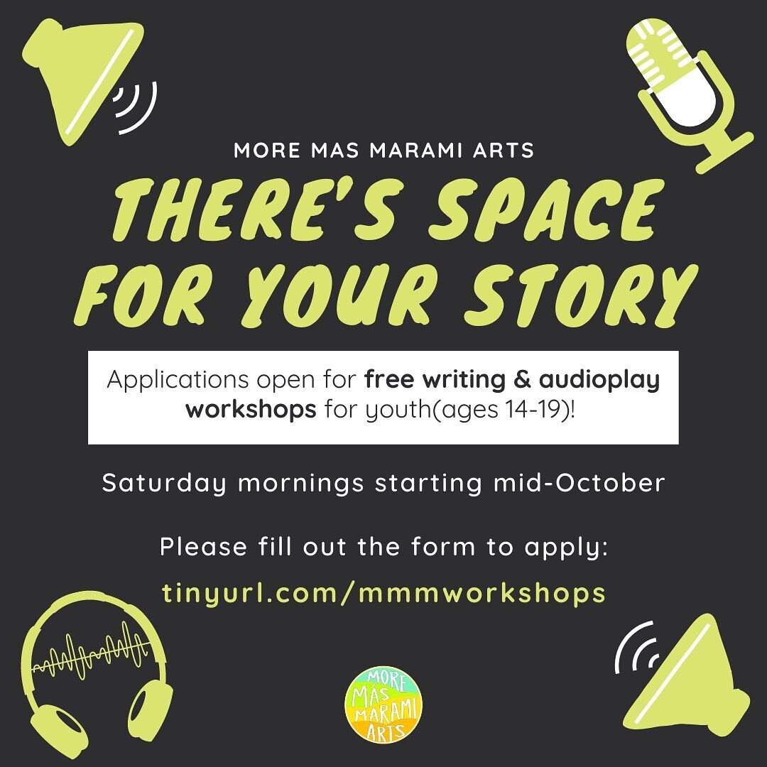 📣 Calling all youth! Do you have a story to share? Want to learn about theatre and audioplays? 🎧 Sign up for our AUDIOPLAY WORKSHOP SERIES!

The goal of the workshop series is to support young artists in creating a short audioplay over 10 weeks. Th