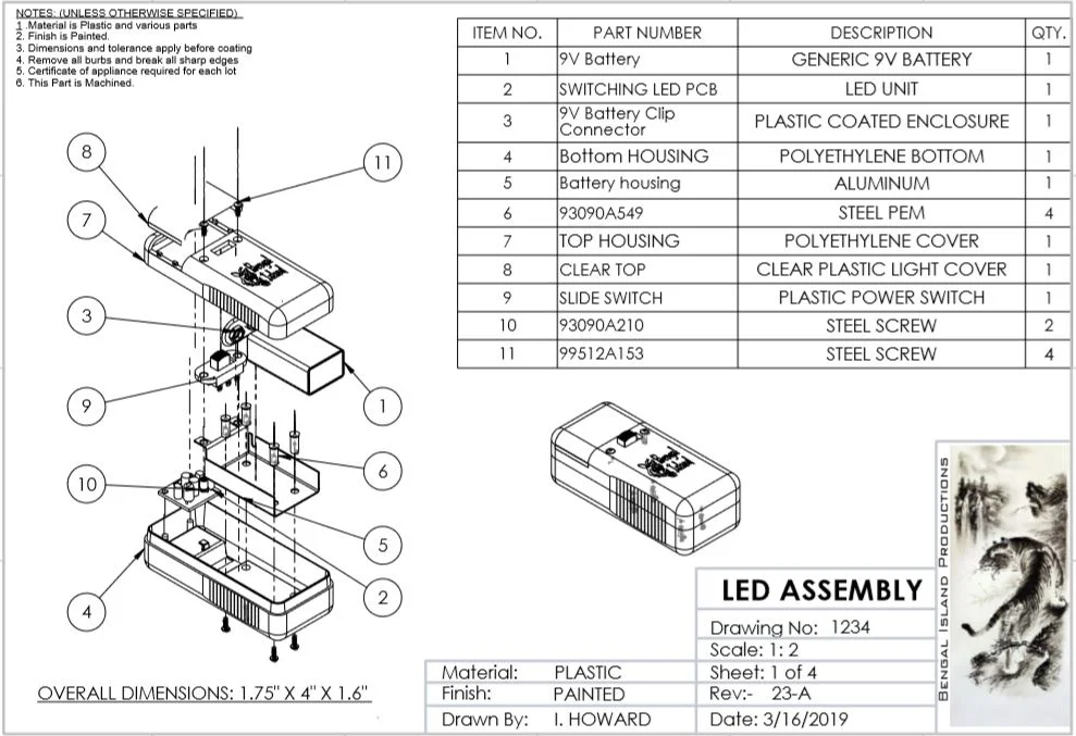 Working Drawing of Exploded View