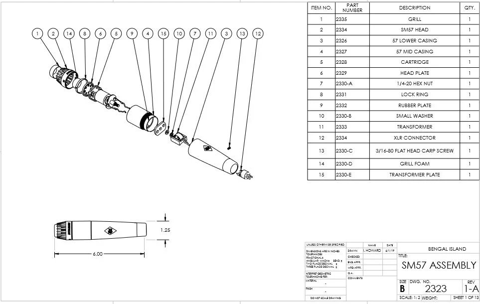 SM57 Working Drawings