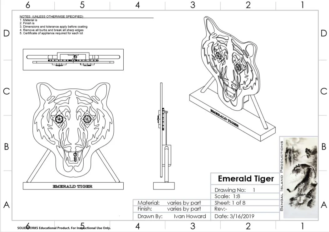 Emerald Tiger Puzzle Working Drawings