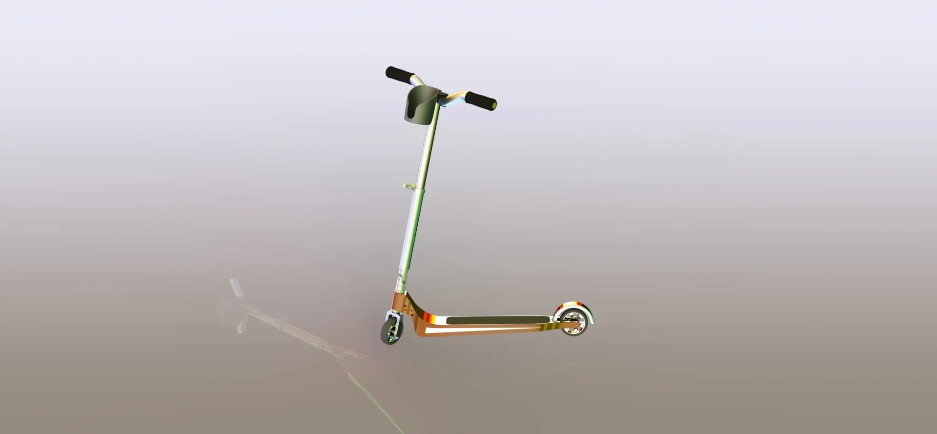 Fully Extended Kick Scooter 3D Render