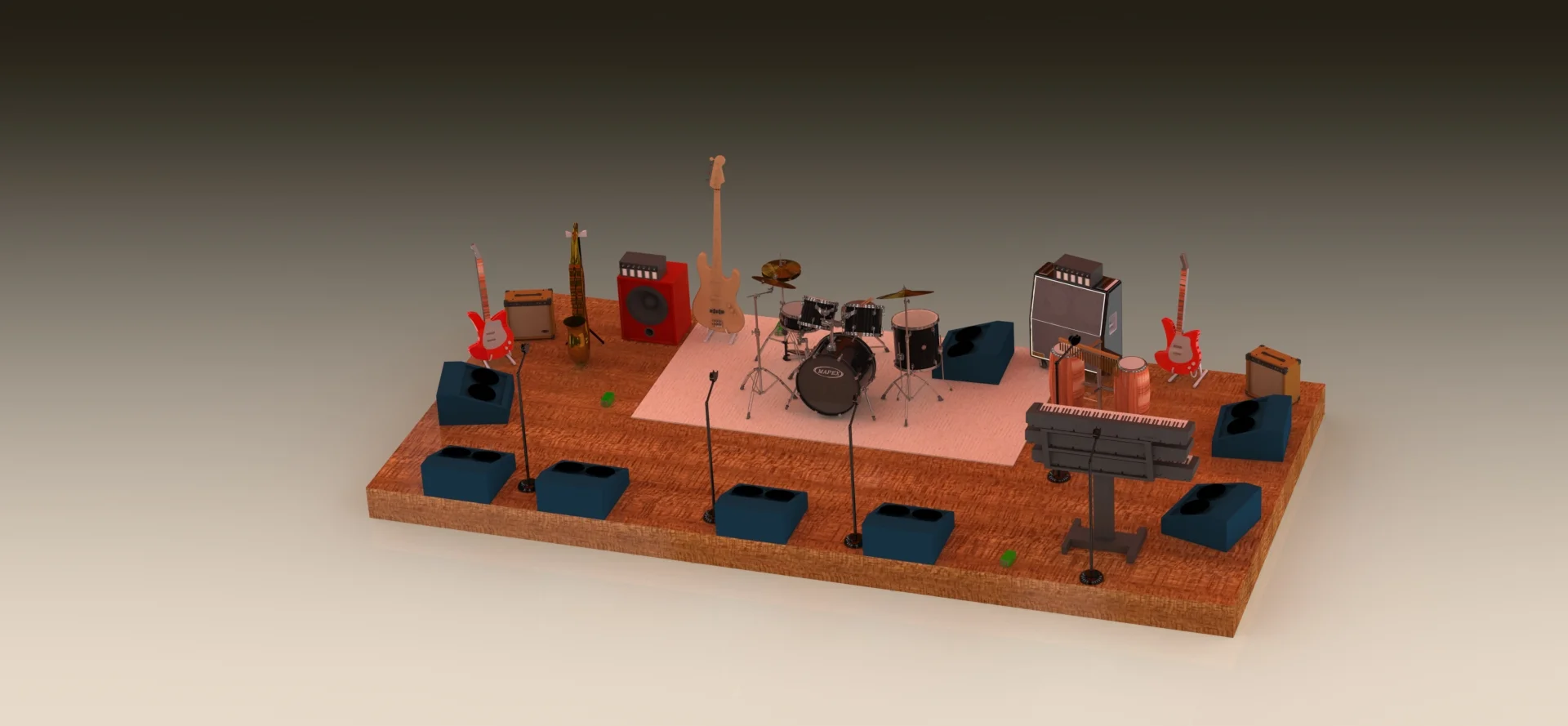 Working Performance Stage Designed in SolidWorks