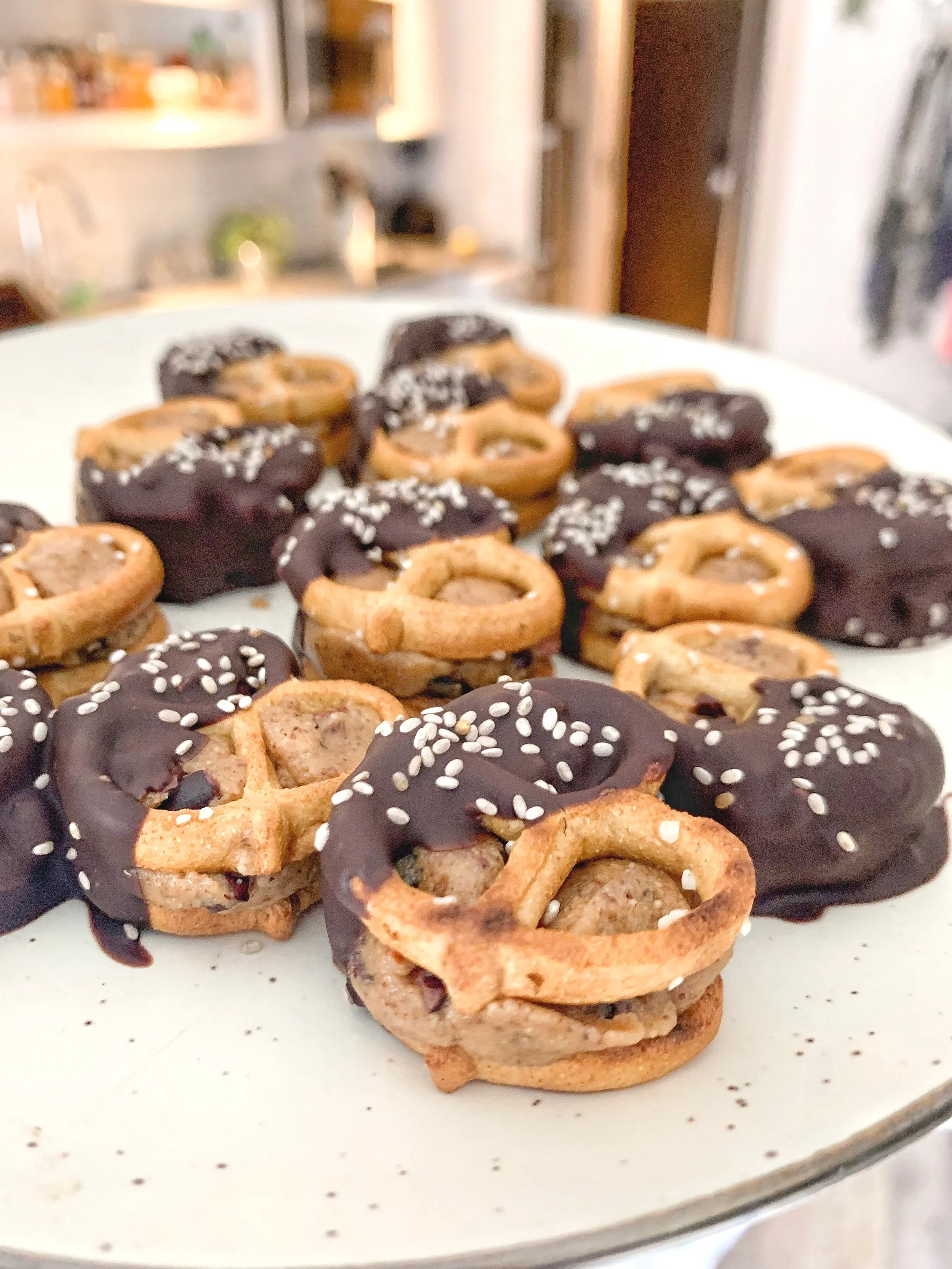 Cookie Dough Stuffed Pretzels