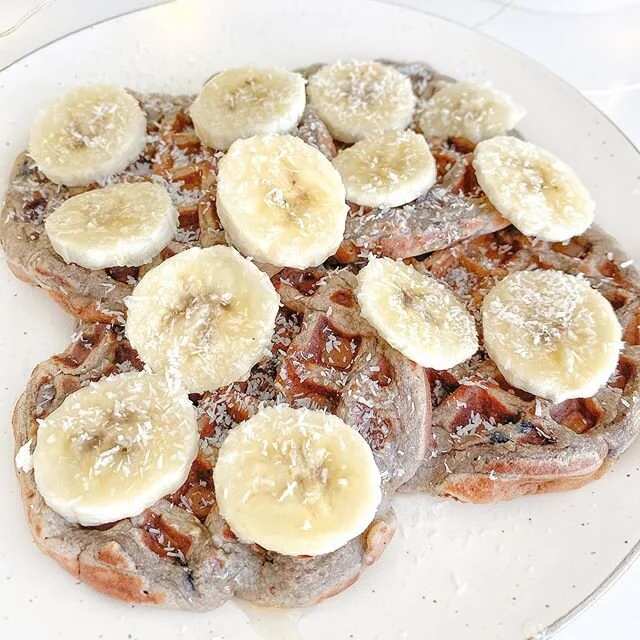 Flourless Blueberry Banana Waffles