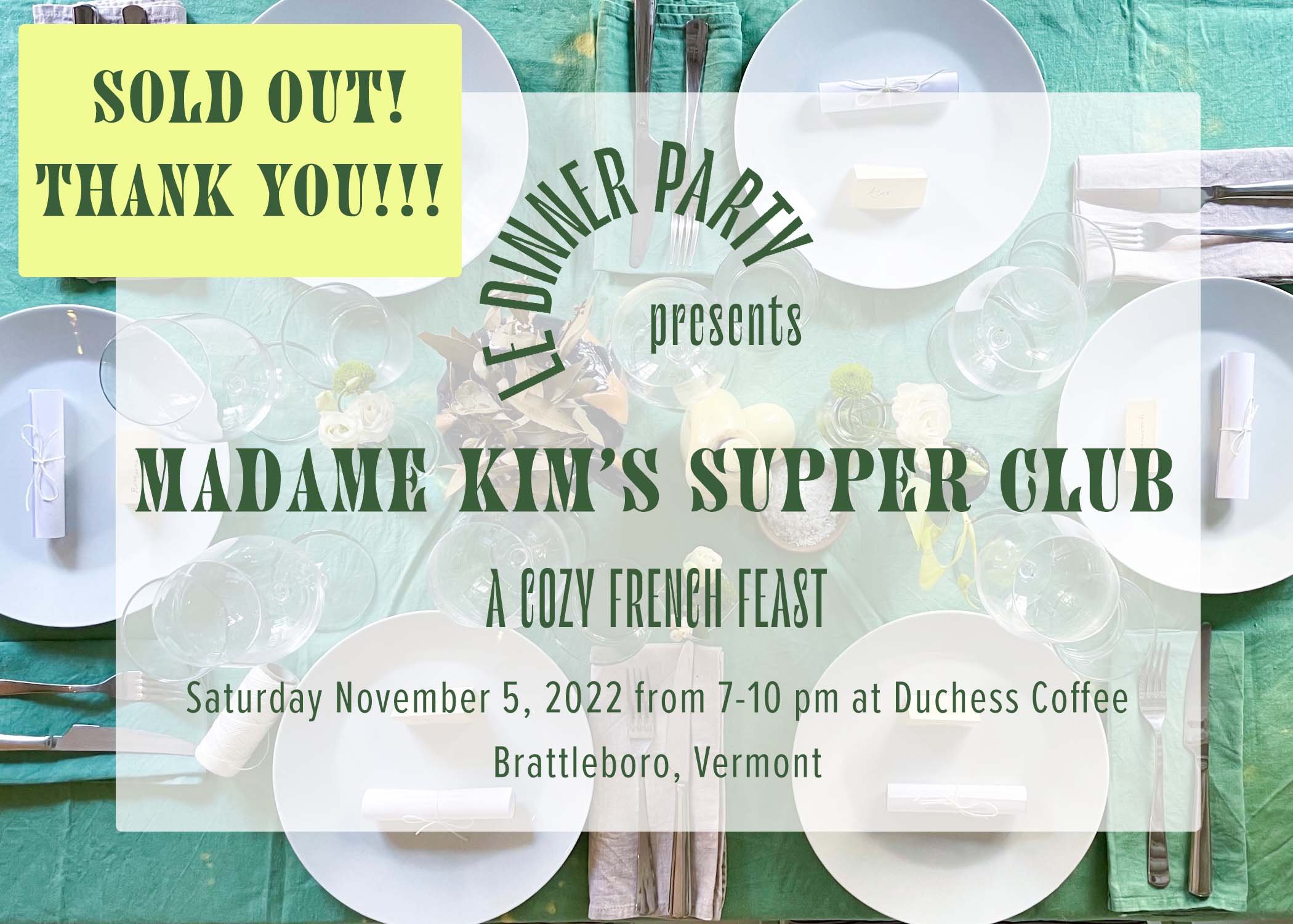 Madame Kim's Supper Club a Cozy French Feast