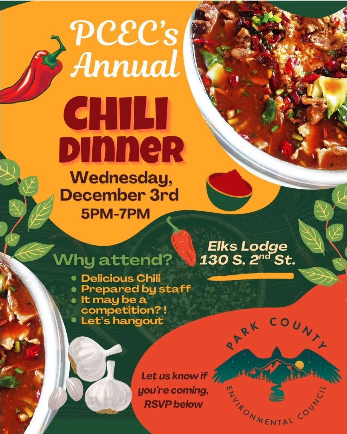 Join Us at PCEC's Annual Chili Dinner