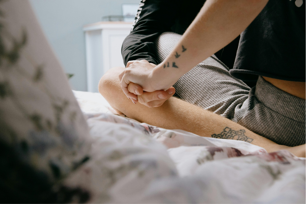 couple holding hands