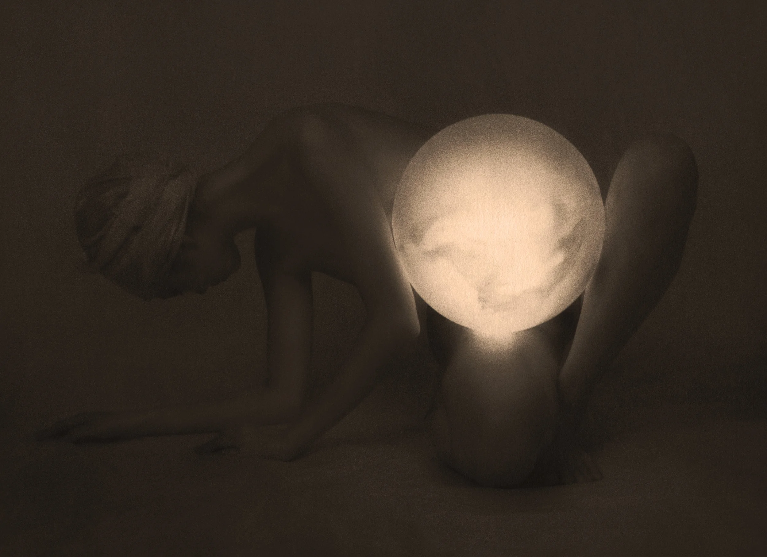 Moonlight, 2008, transparency gilded with 22K gold transferred from silver gelatin print, 21"w x 16"h