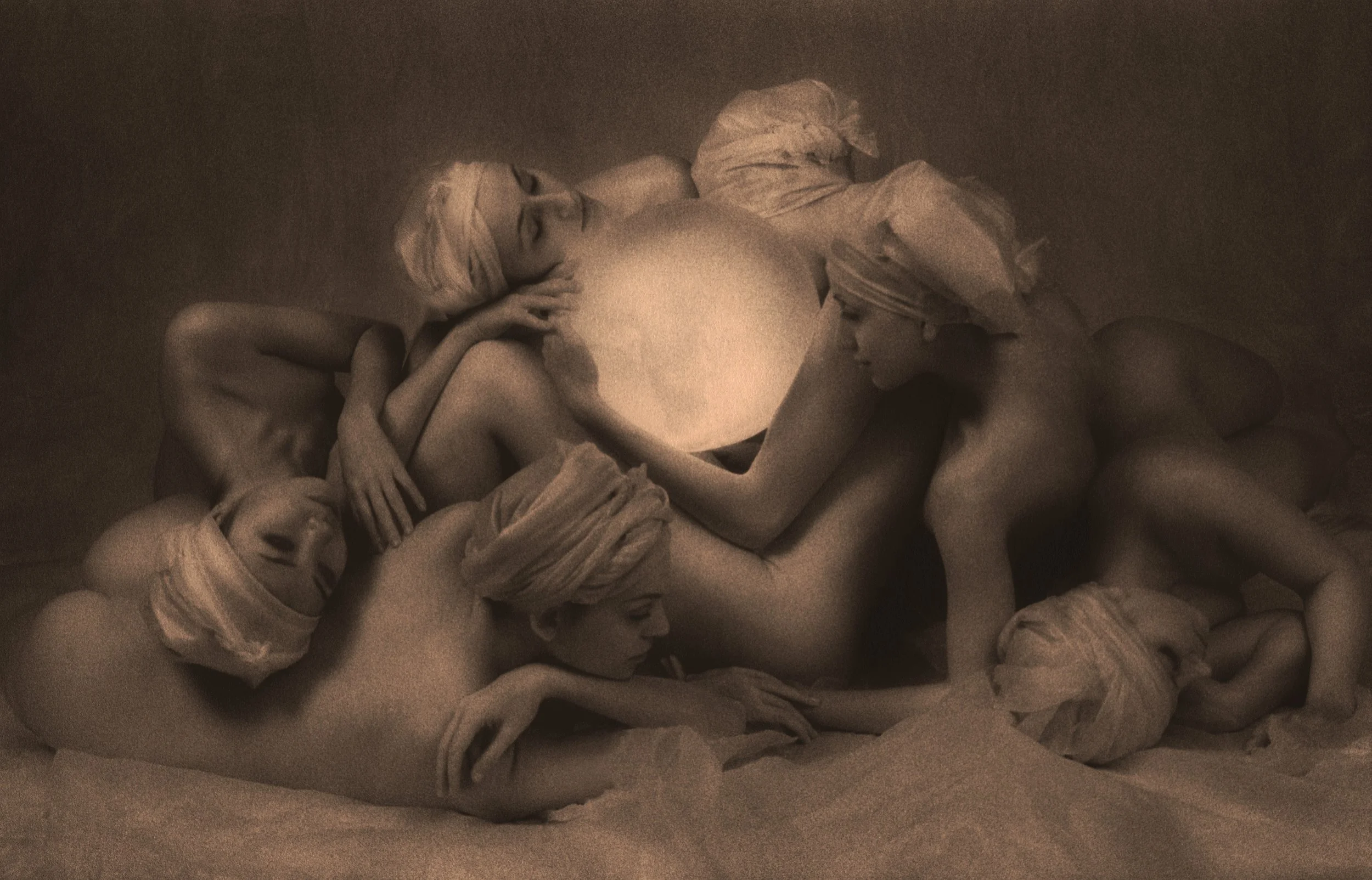 Encompassed By Light, 2008, Transparency gilded with 22K gold transferred from silver gelatin print, 19"w x13"h, framed