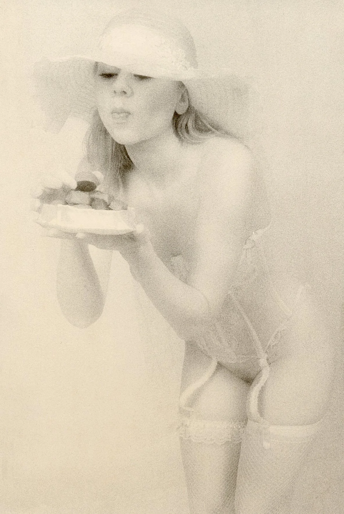 Dessert Eater VII, 2000, silver gelatin print toned with tea, w:11” h:14”