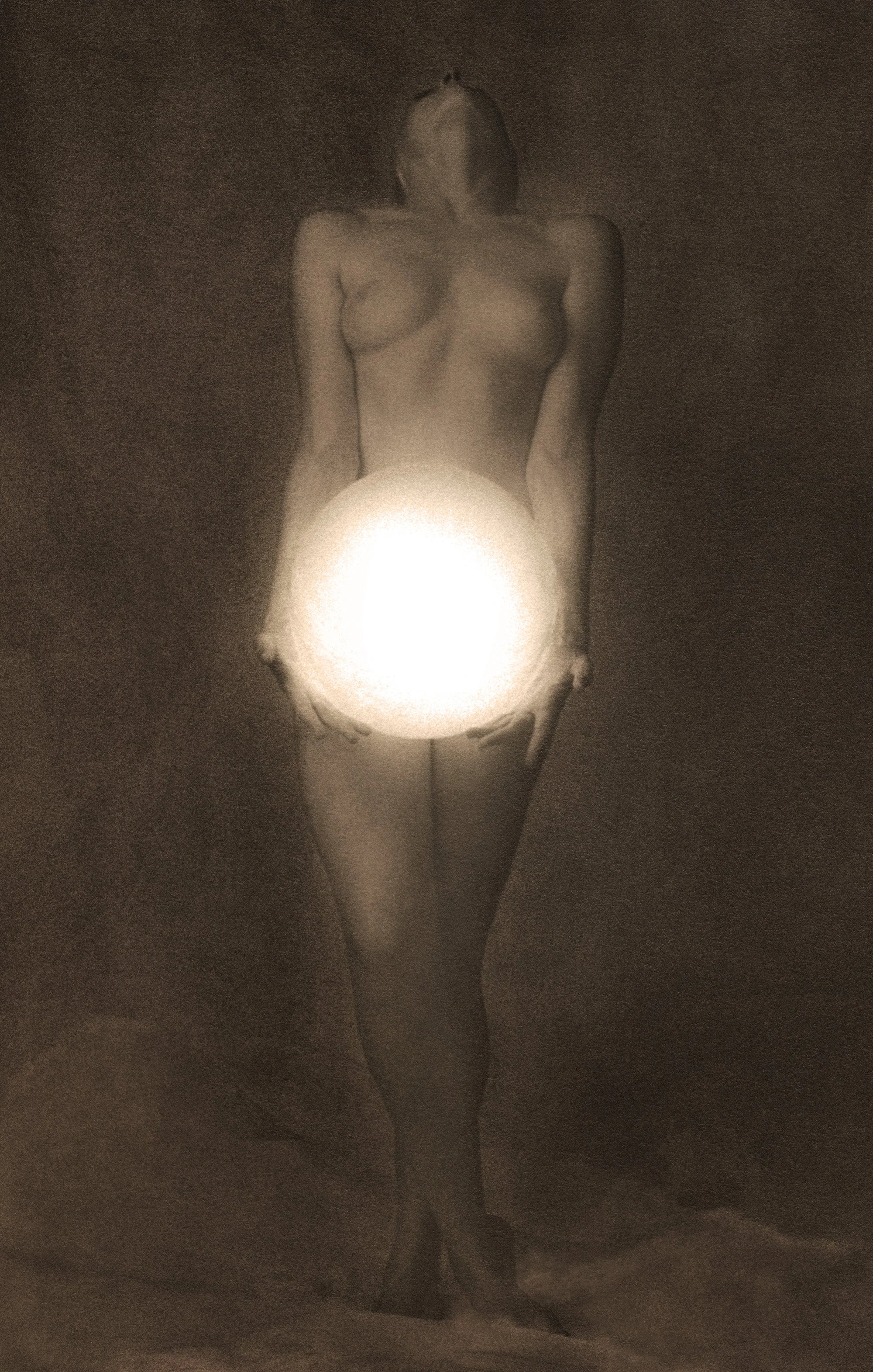 Weight, 2008, transparency gilded with 22K gold transferred from silver gelatin print, 13"w x 21"h