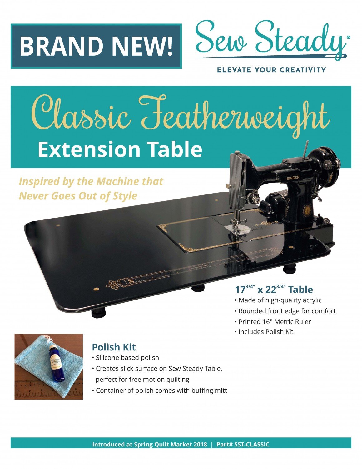 Sew Steady Classic Featherweight Extension Table 17-3/4in x 22-3/4in — The  Quilt Idaho