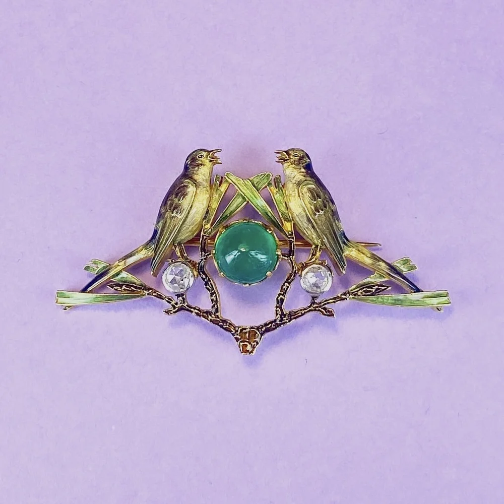Broche Vintage émaillée - Superbe Pièce Ancienne, Occasion