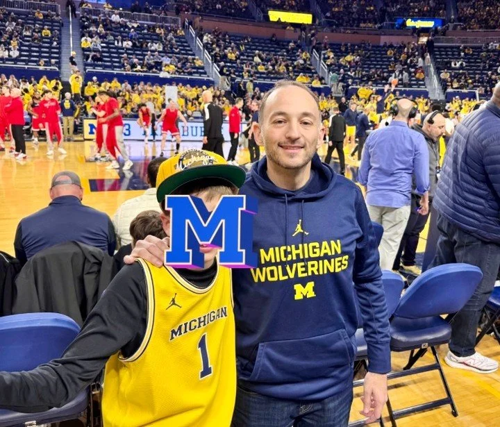 Last night, I had the chance to take my son to the @umichbball game! It&rsquo;s pretty special since he&rsquo;s the 4th generation in our family to cheer for Michigan. Running for Regent feels personal to me because of our family&rsquo;s history here