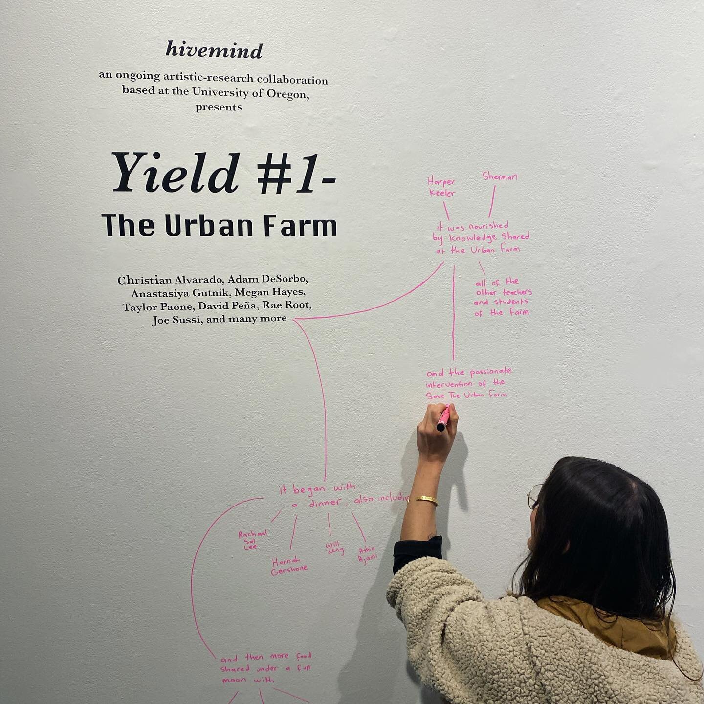 &ldquo;Between oneself and the friend, thought emerges; the friend gives reason, meaning and consistency to thought.&rdquo; (Heather Davis, Distance in Proximity: Spiral Garden, Community-based Art, and Friendship, 2015) 

Yield #1: The Urban Farm wa