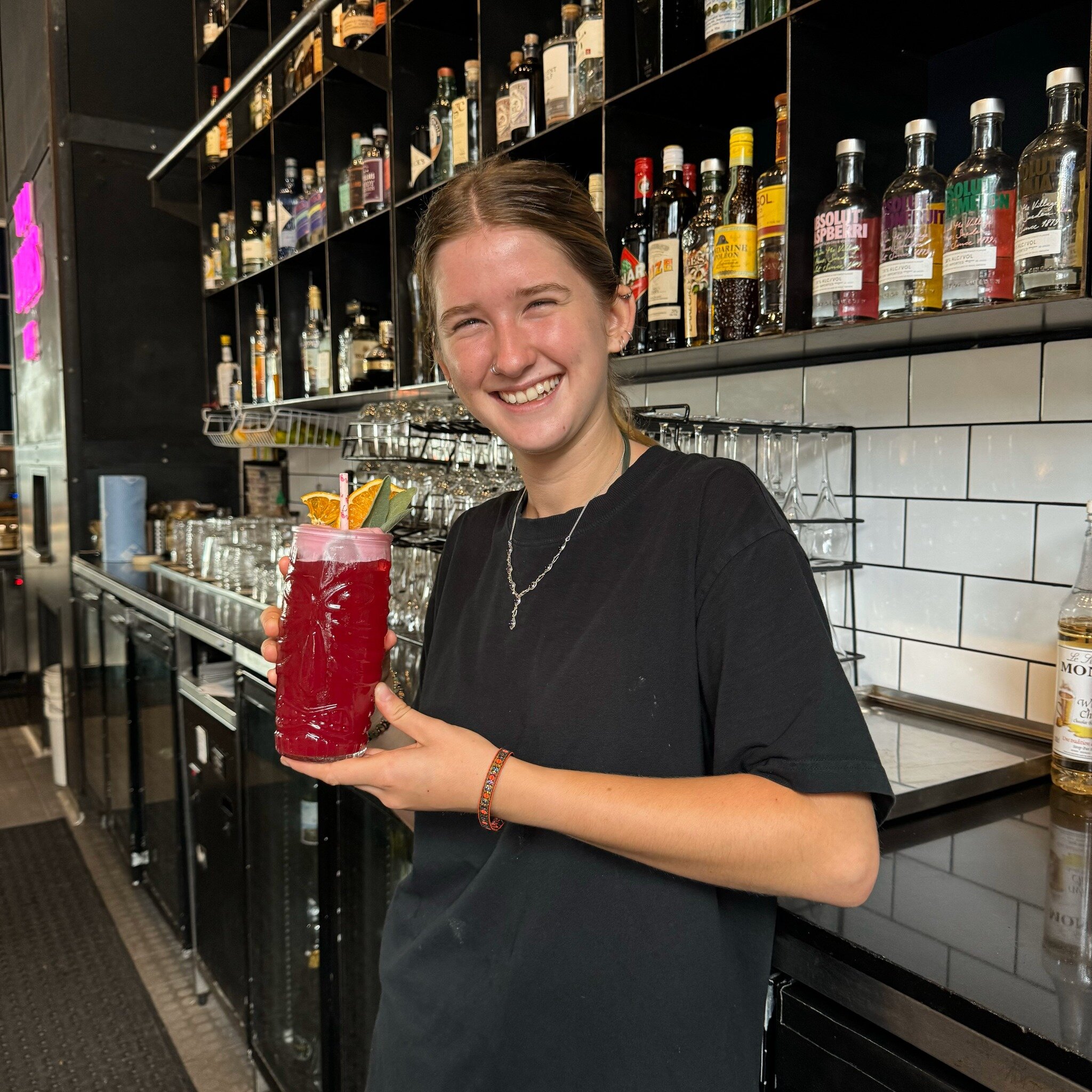 Escape the ordinary with our signature Rum Runner! 🍹
Bartender Poppy says: &quot;It's a beautiful balance of flavours, not too sweet.&quot; 

This tropical delight is made with Havana Rum, Chambord, banana liqueur, pineapple juice, almond syrup, gre
