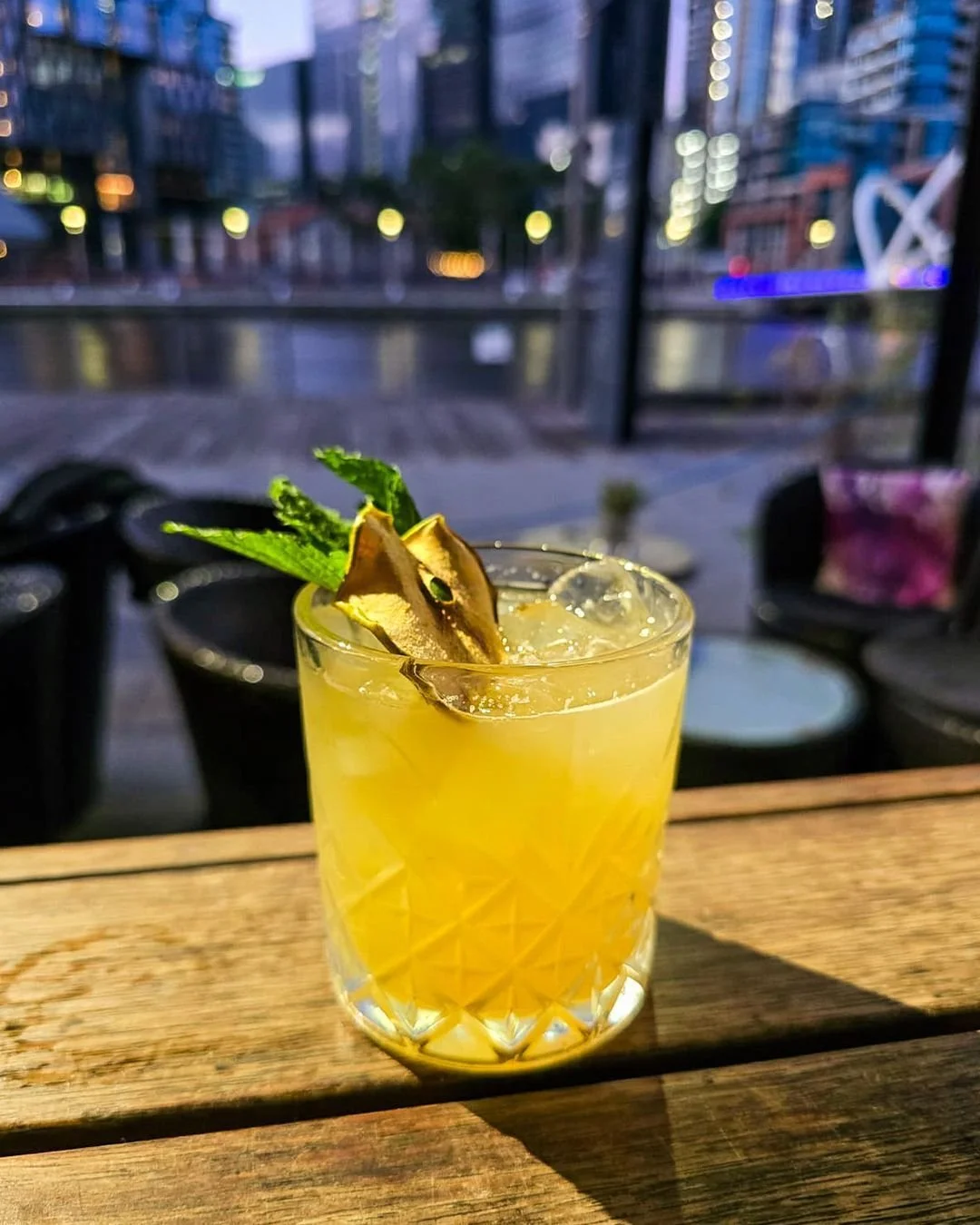 Tonight&rsquo;s mood: Golden &amp; chilled 🍹

✨ Shimmering city lights, a gentle river breeze, and a cocktail that tastes like golden hour in a glass.
