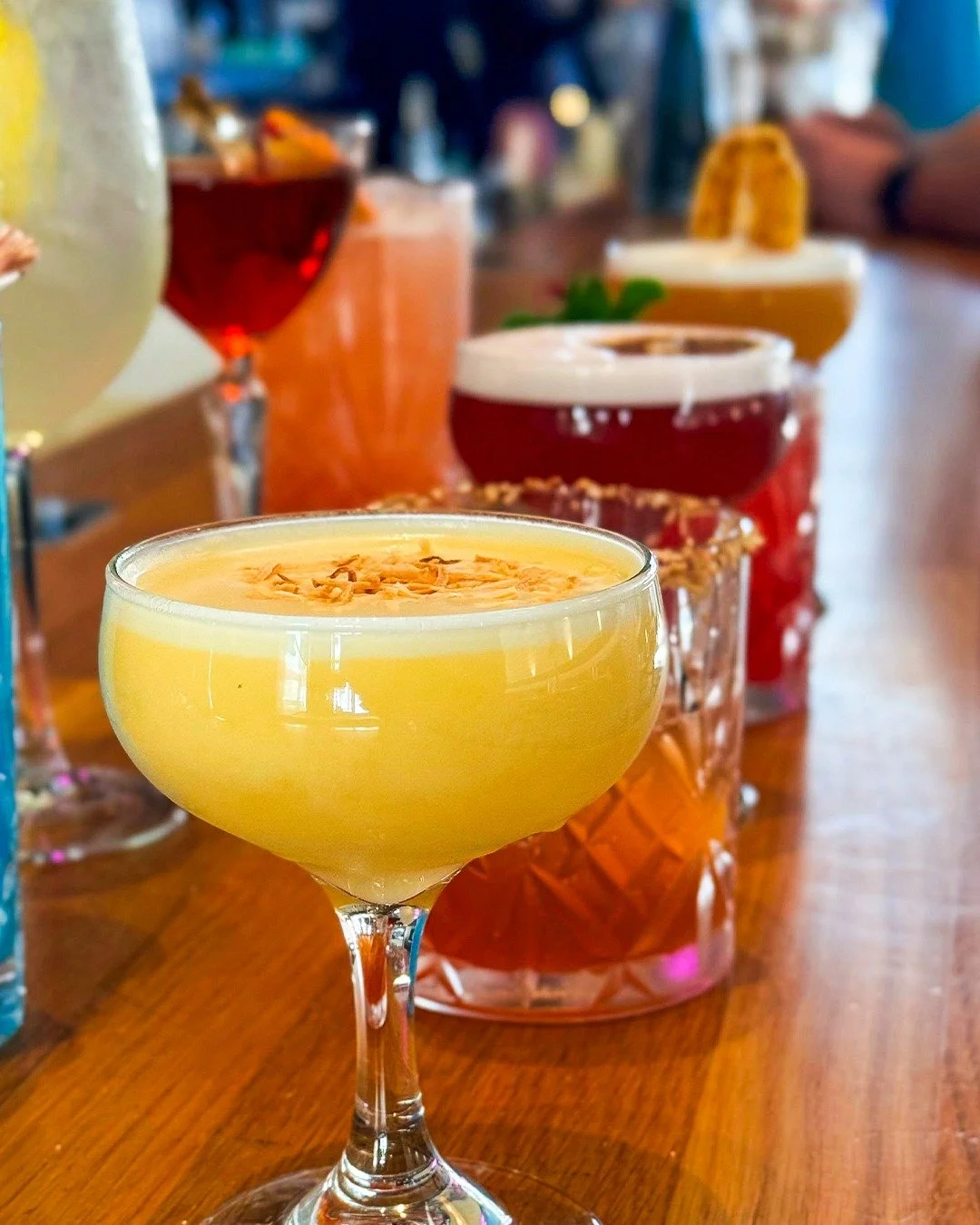 Creamy, smooth and a little indulgent.

The Weis Bar cocktail blends mango sweetness with soft vanilla notes and a silky coconut finish. Think dessert in a glass. Easy to sip and hard to stop at one.

One more reason to spend the night at Plus 5 Bar.