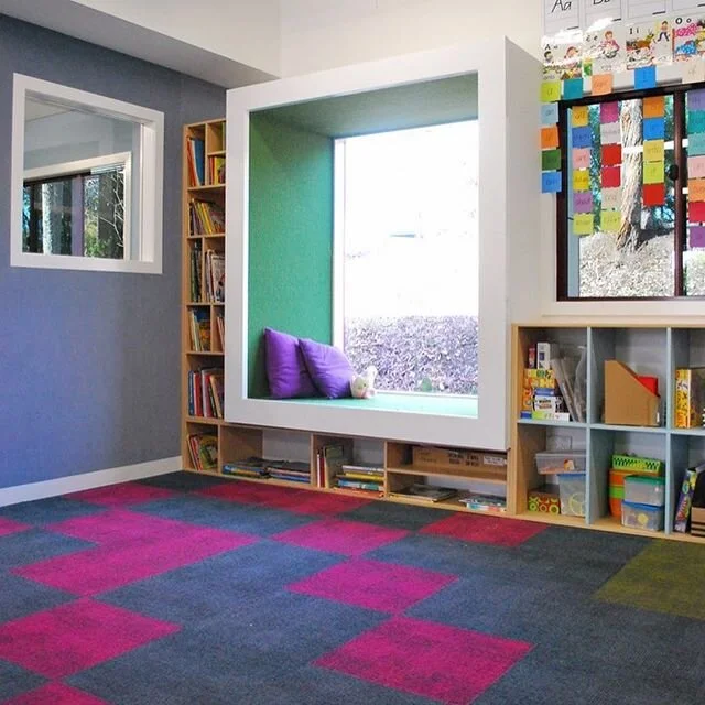 Rivermount Year One Centre Interior @rivermount_college designing learning spaces for the modern classroom. With our client we created a flexible, universal space to evolve with the teaching environment. Bright, light filled spaces with breakout reading pods connecting to the outdoors, hallways to engage and present art, large skylights to the trees above. All for a balanced learning environment. #education #educationqueensland #catholiceducation #interiorlover #interiordetails #interiordesign #palette #finishes #interiorandpeople #adesignersmind #lovewhereyouwork #designphilosphy