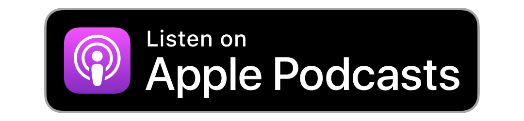 Podcast button with purple icon and text 'Listen on Apple Podcasts'