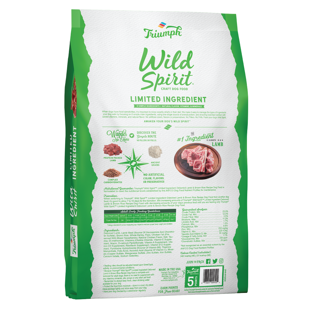 Triumph Wild Spirit Limited Ingredient Lamb & Brown Rice Recipe