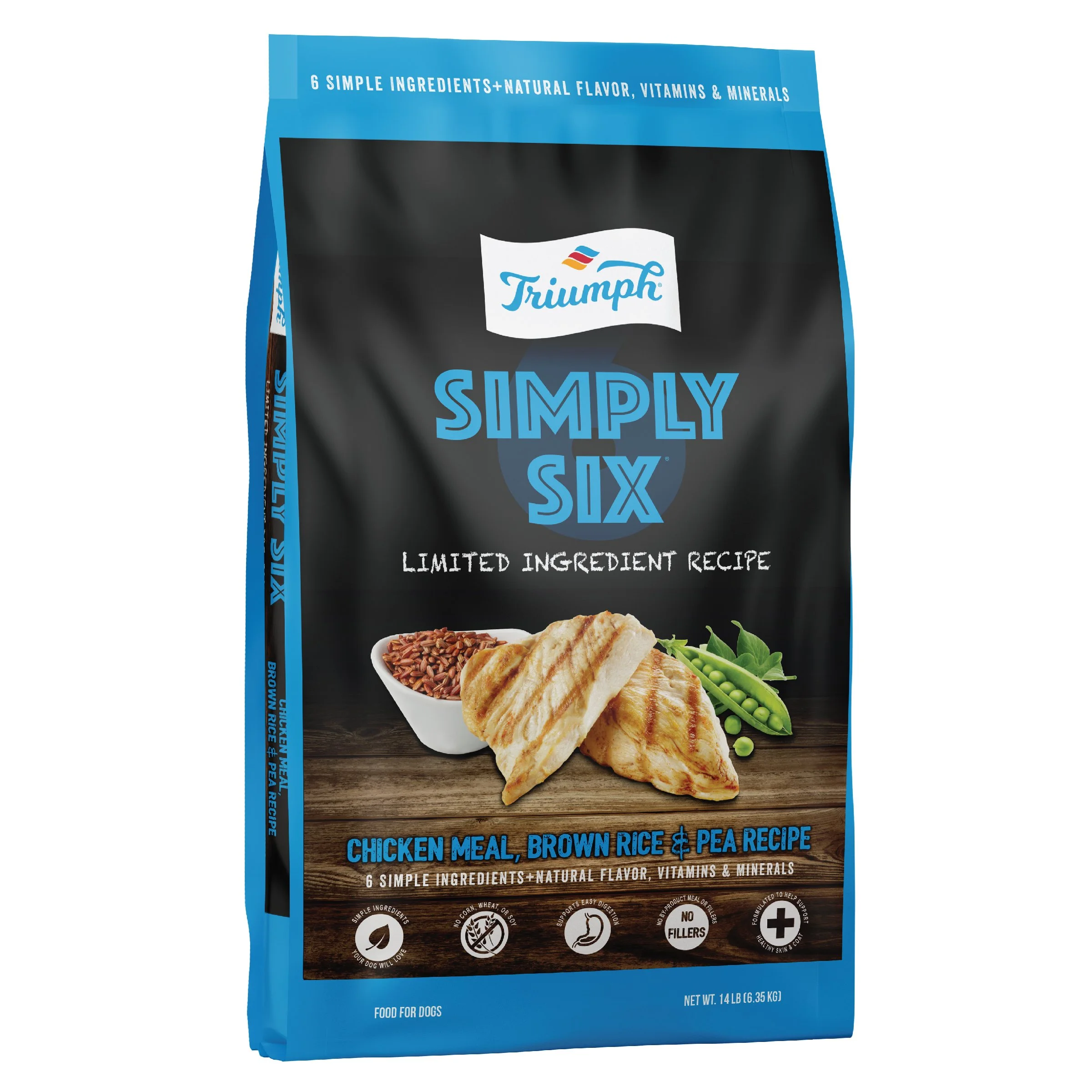 Triumph Simply Six Chicken Meal, Brown Rice, & Pea Recipe Dog Food