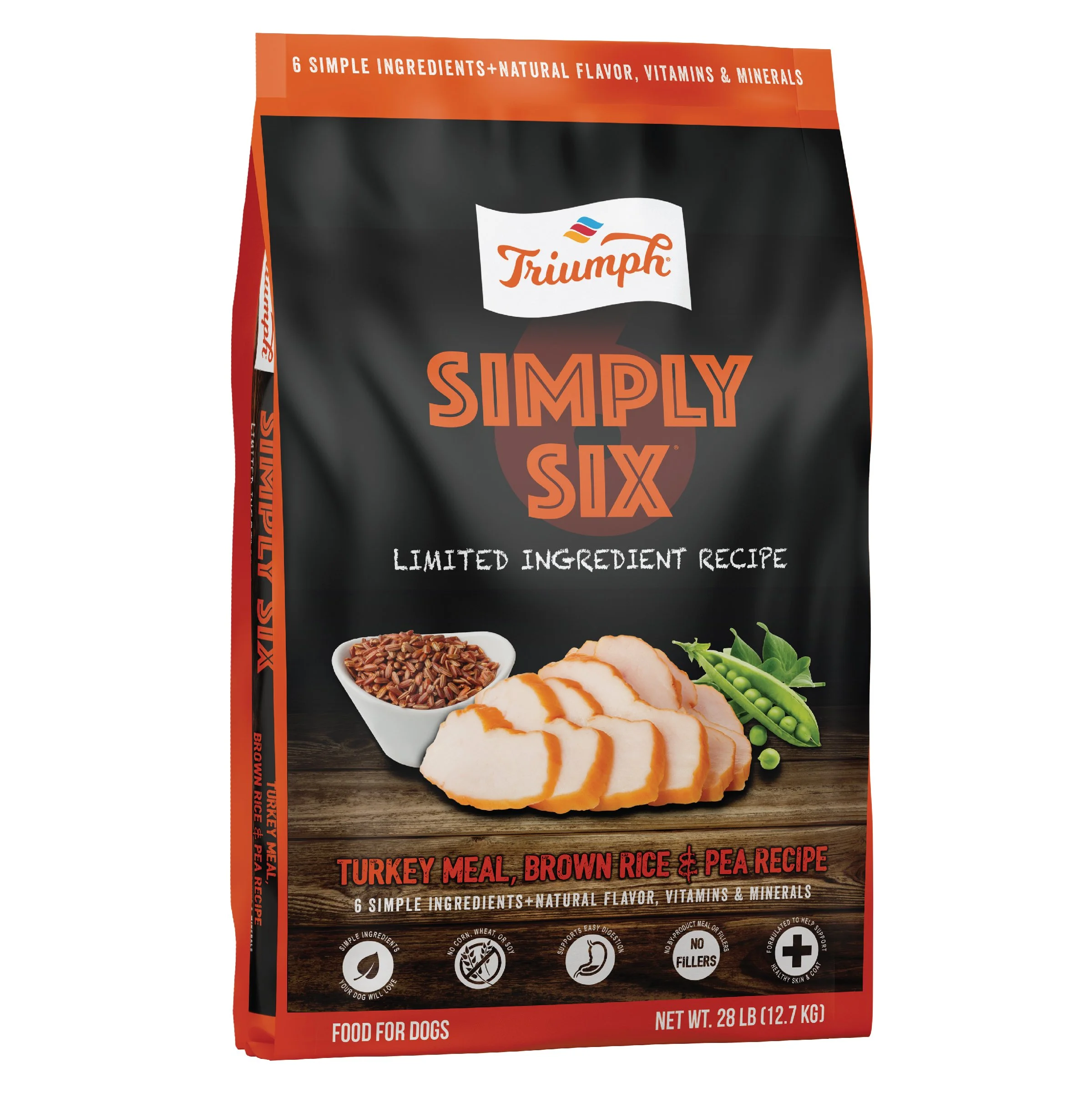 Triumph Simply Six Turkey Meal, Brown Rice, & Pea Recipe Dog Food