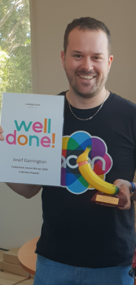 Josef Garrington ACON winning a health award