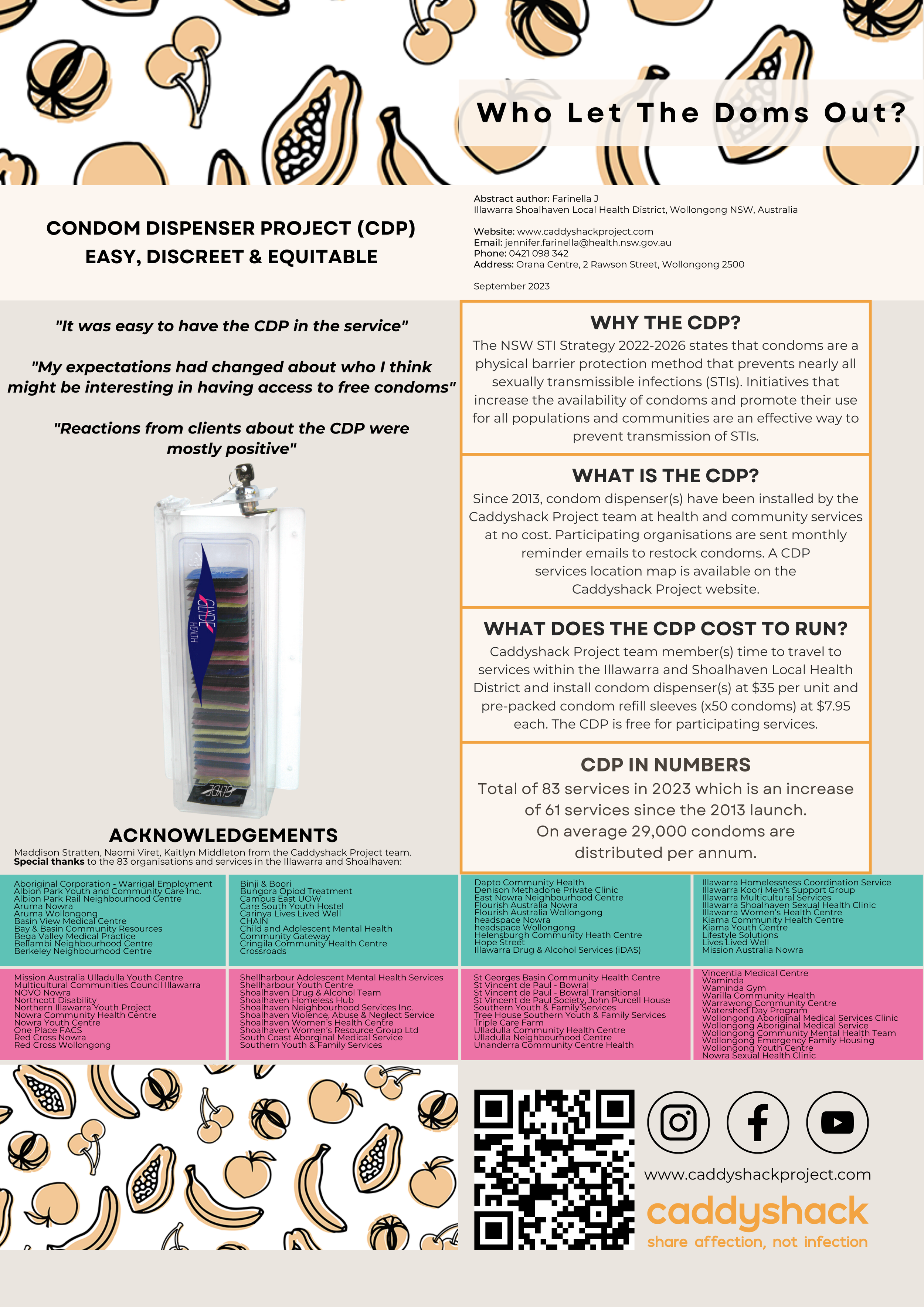 Australasian Sexual and Reproductive Health Conference Poster Condom Dispenser Project